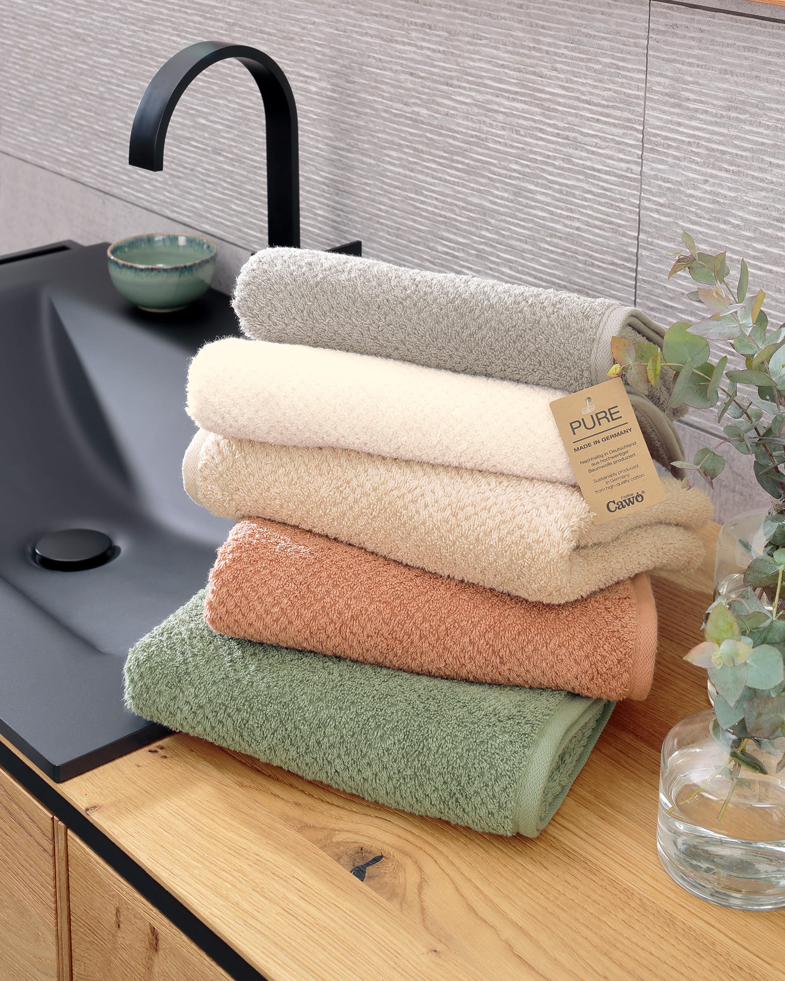 Cawö Handtücher Pure 6500 - Farbe: salbei - 443