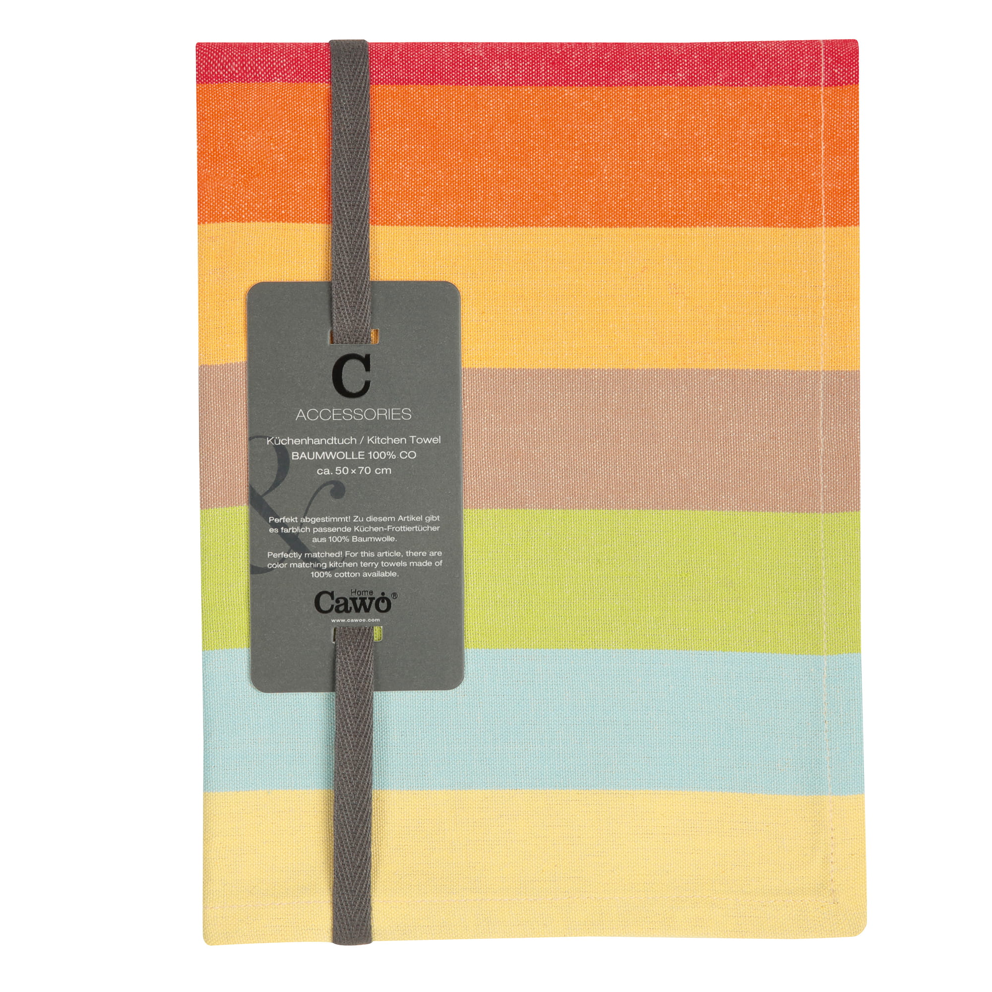 Cawö Home Geschirrtücher Cuisine Lifestyle Blockstreifen 7018 multicolor - 25 - 50x70 cm