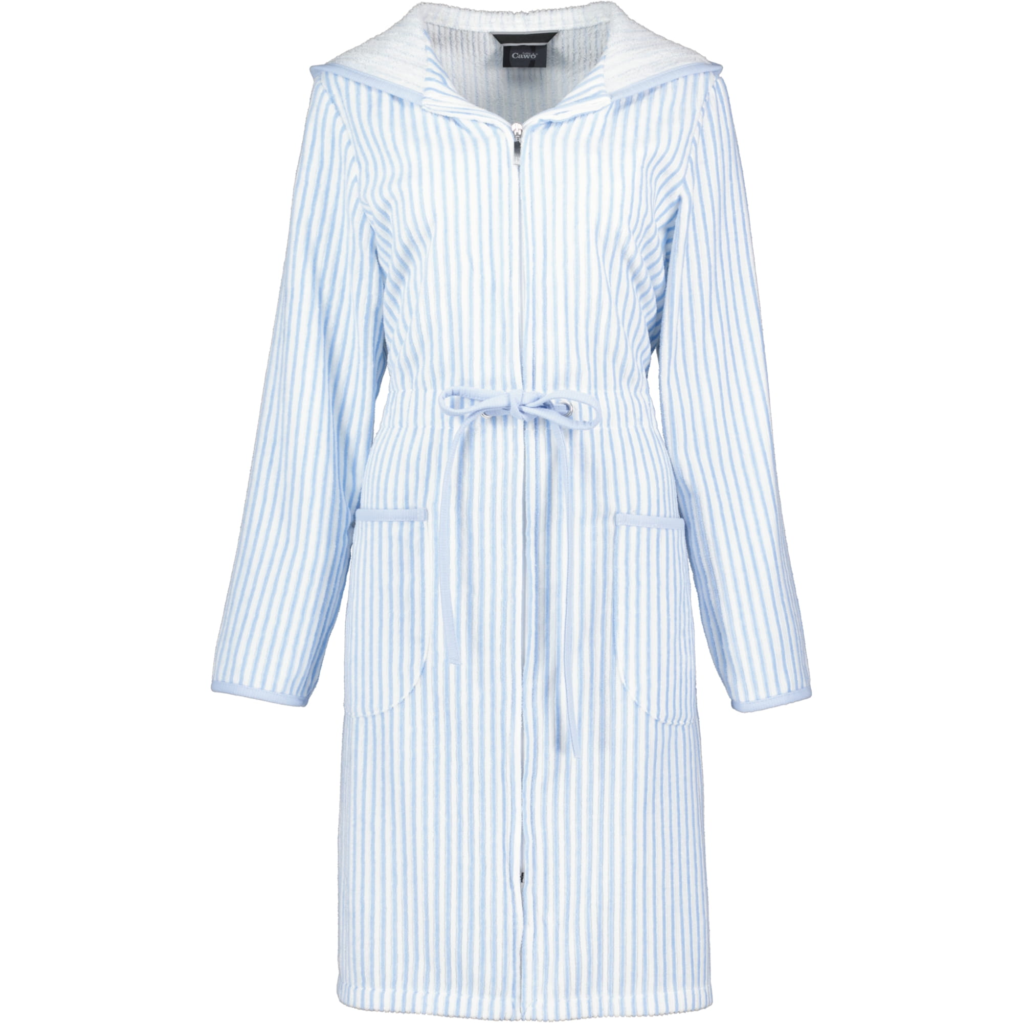 Cawö Bademäntel Damen Reißverschluss 6416 mittelblau - 11