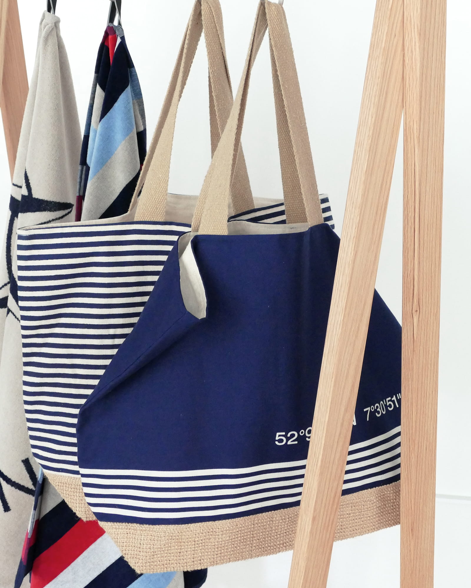 Cawö Home Beachbags Canvas Streifen 55700 marine - 13 - 40x55 cm