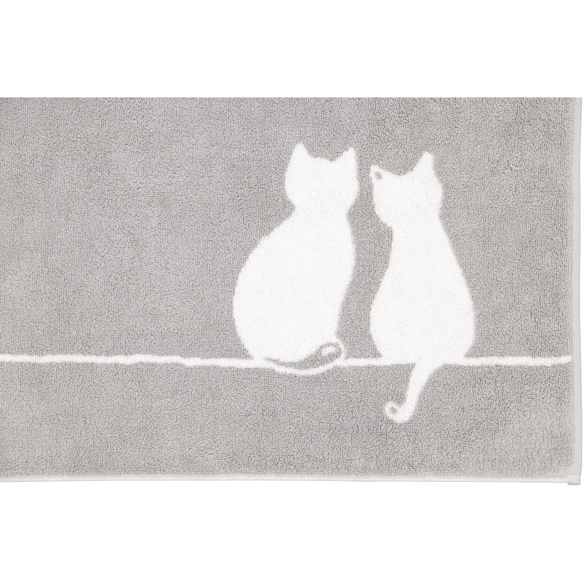 Cawö Badematten CUTE CATS You & Me 6263 platin/weiß - 76 - 50x80 cm