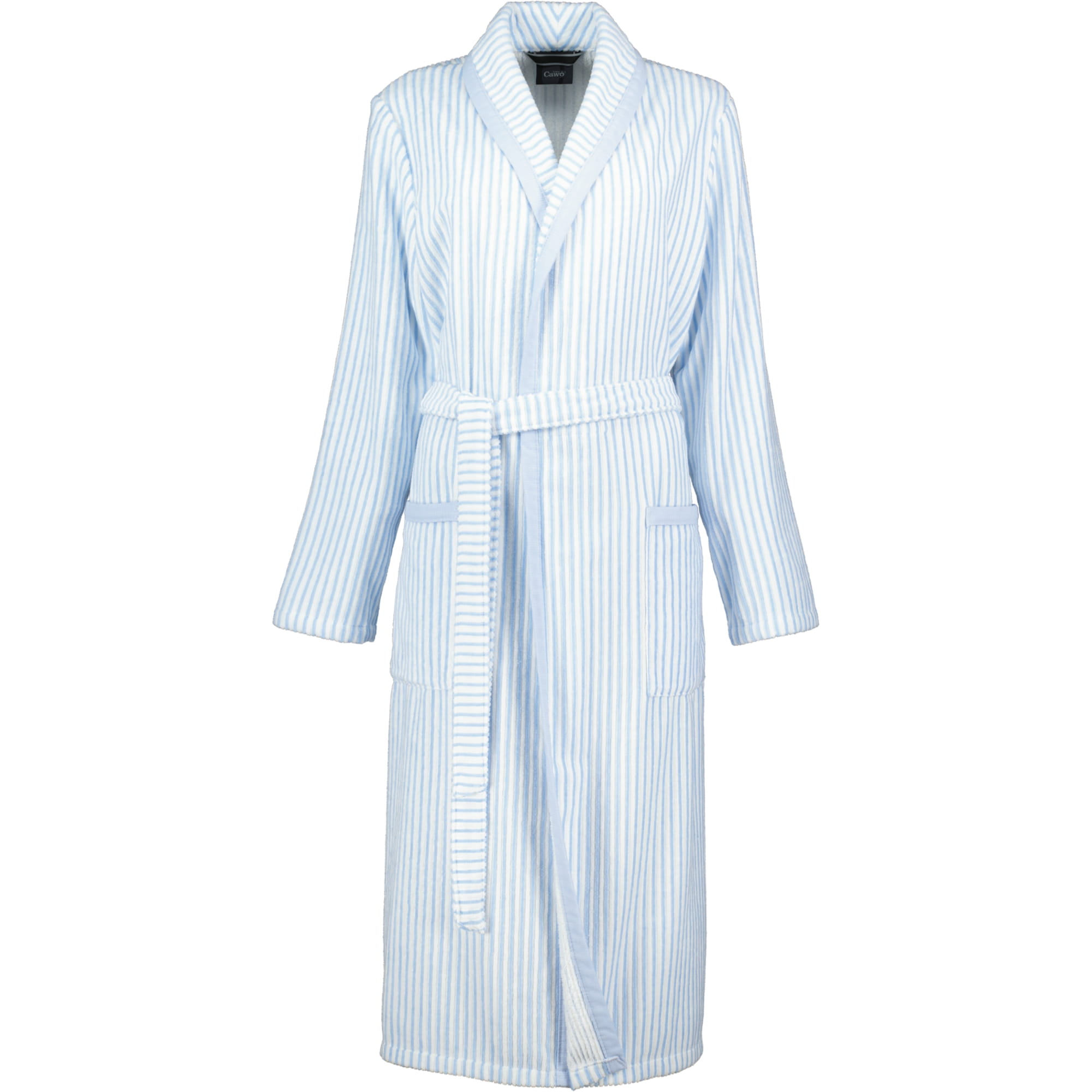 Cawö - Damen Bademantel Schalkragen 3423 - Farbe: mittelblau - 11 - M