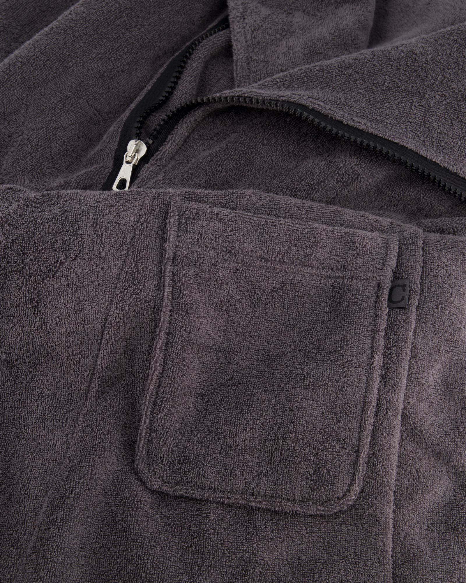 Cawö Bademäntel Herren Kapuze New Zipper 6516 anthrazit-schwarz - 774