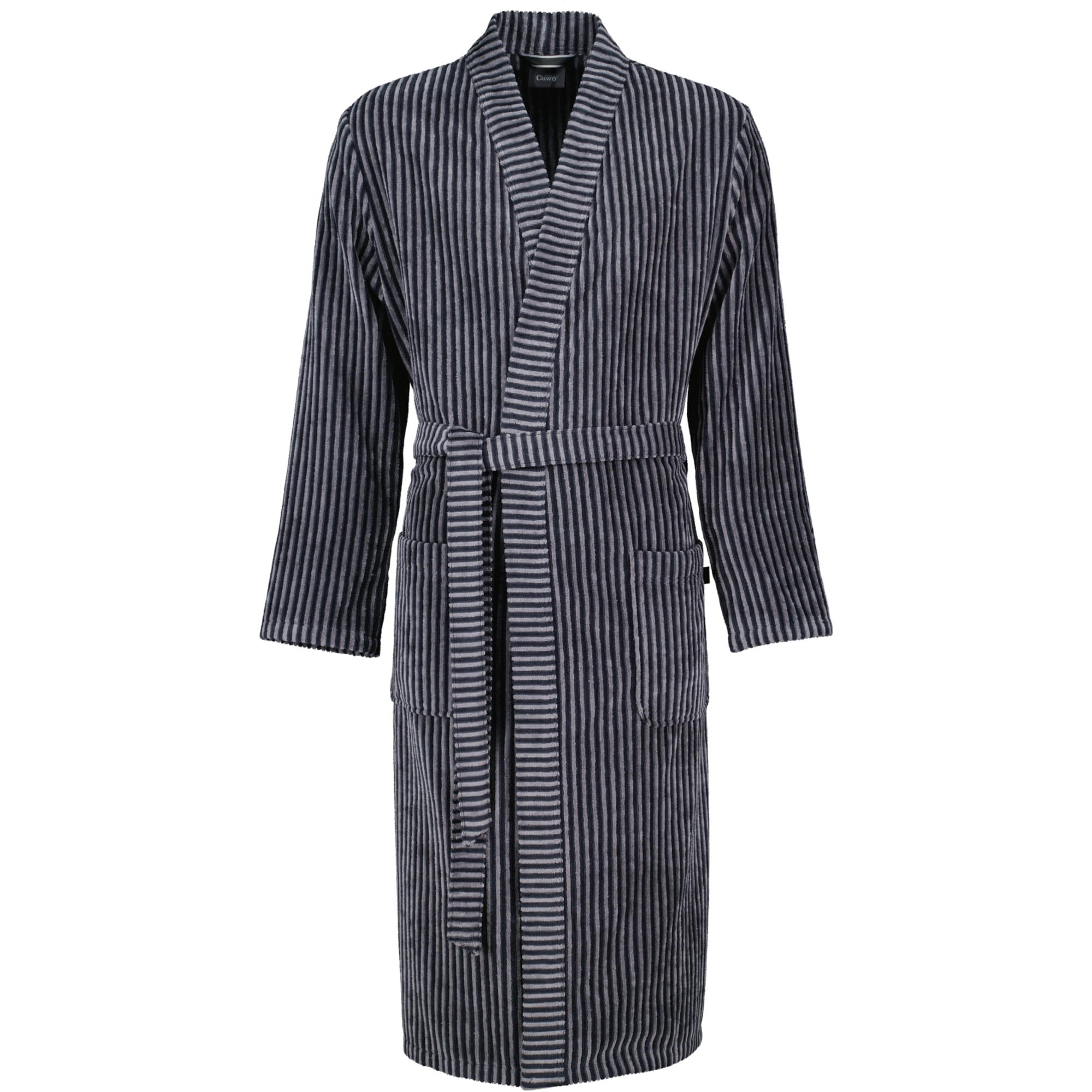 Cawö Bademäntel Herren Kimono Streifen 4854 anthrazit - 97