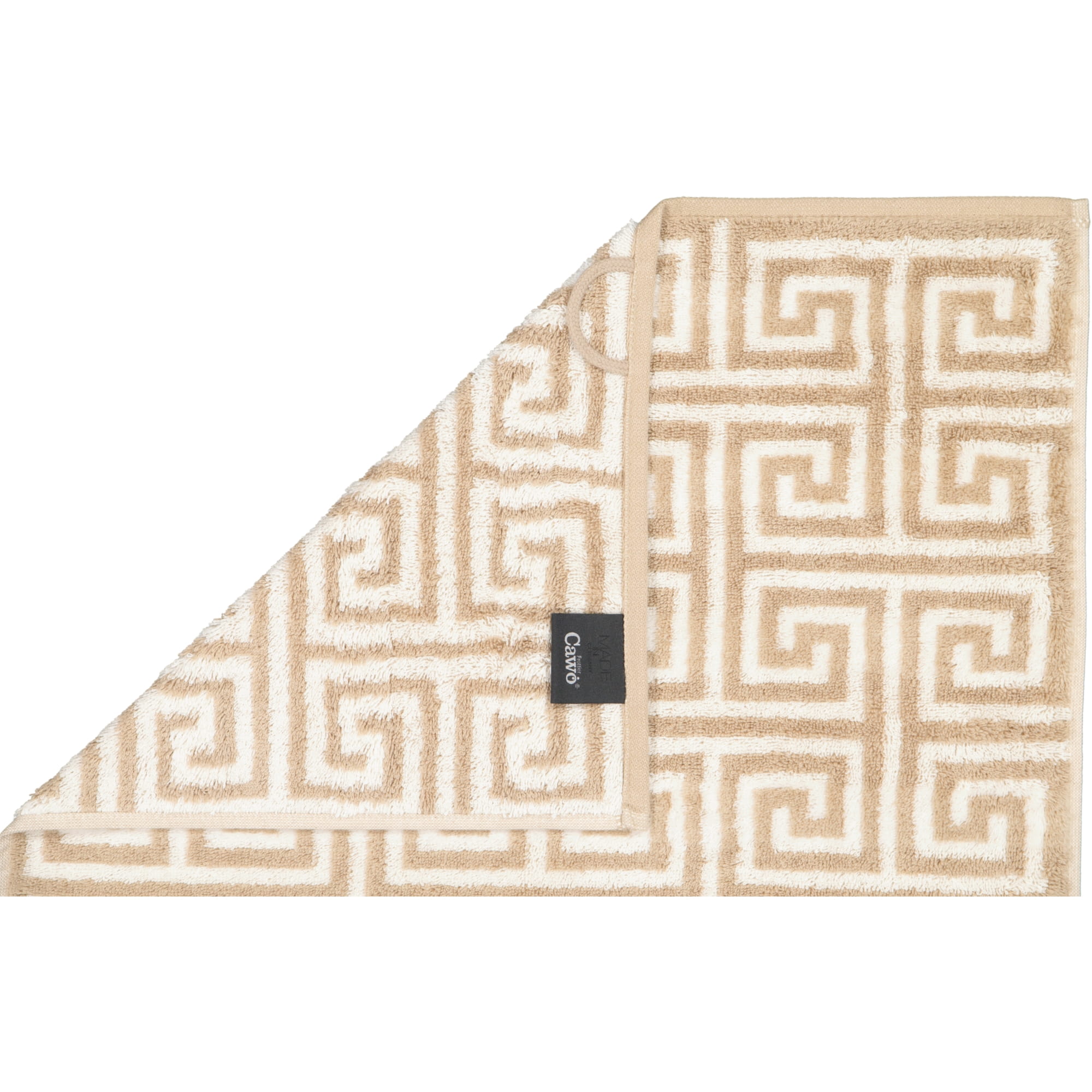 Cawö Handtücher Noblesse Elegance Allover 1088 sand - 33 - Seiflappen 30x30 cm