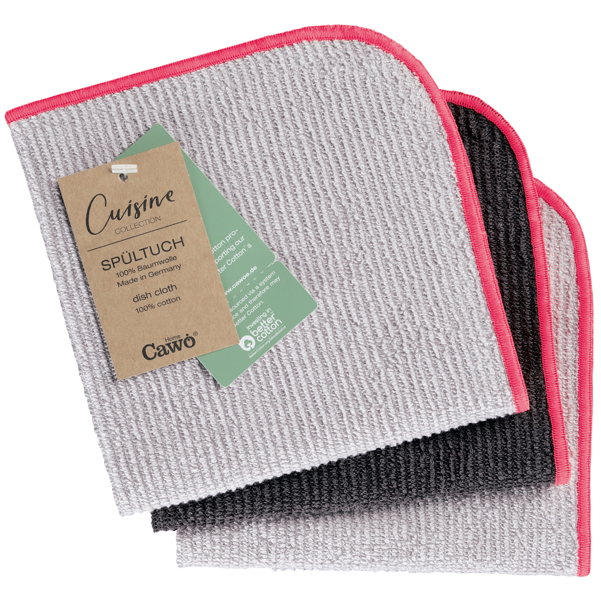 Cawö Spültücher Trio 550 3er Set neon-pink - 72 - 30x30 cm