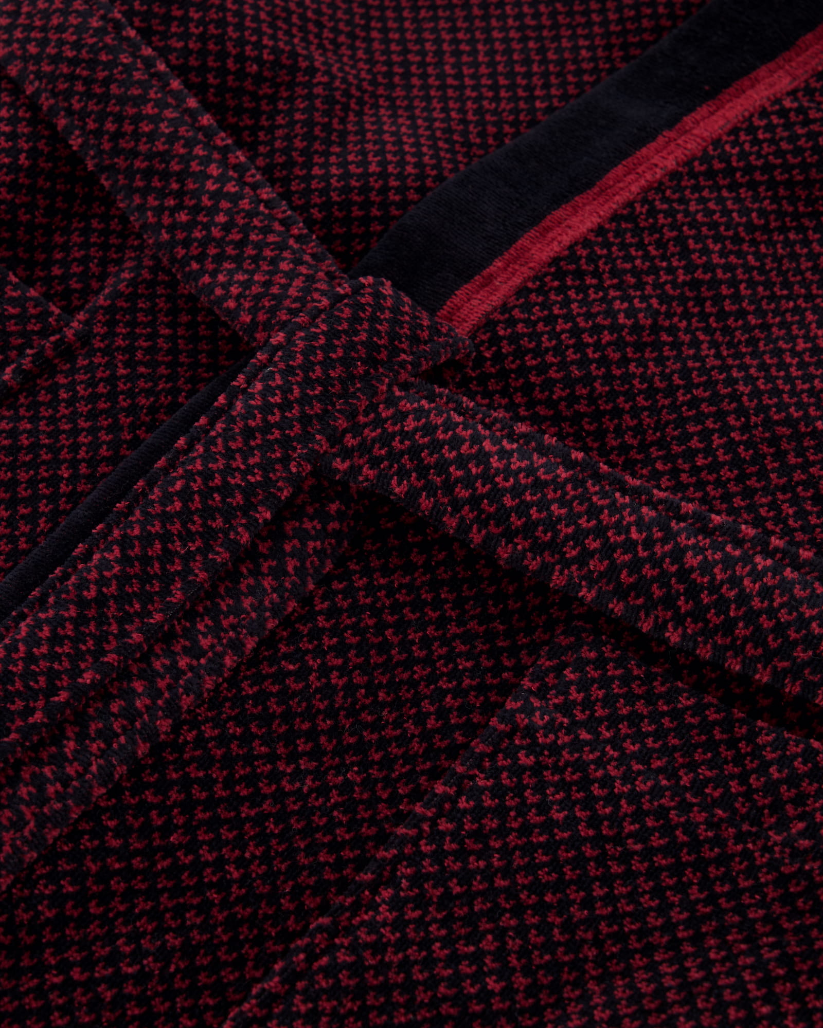 Cawö Bademäntel Herren Kimono 4839 rot-schwarz - 92