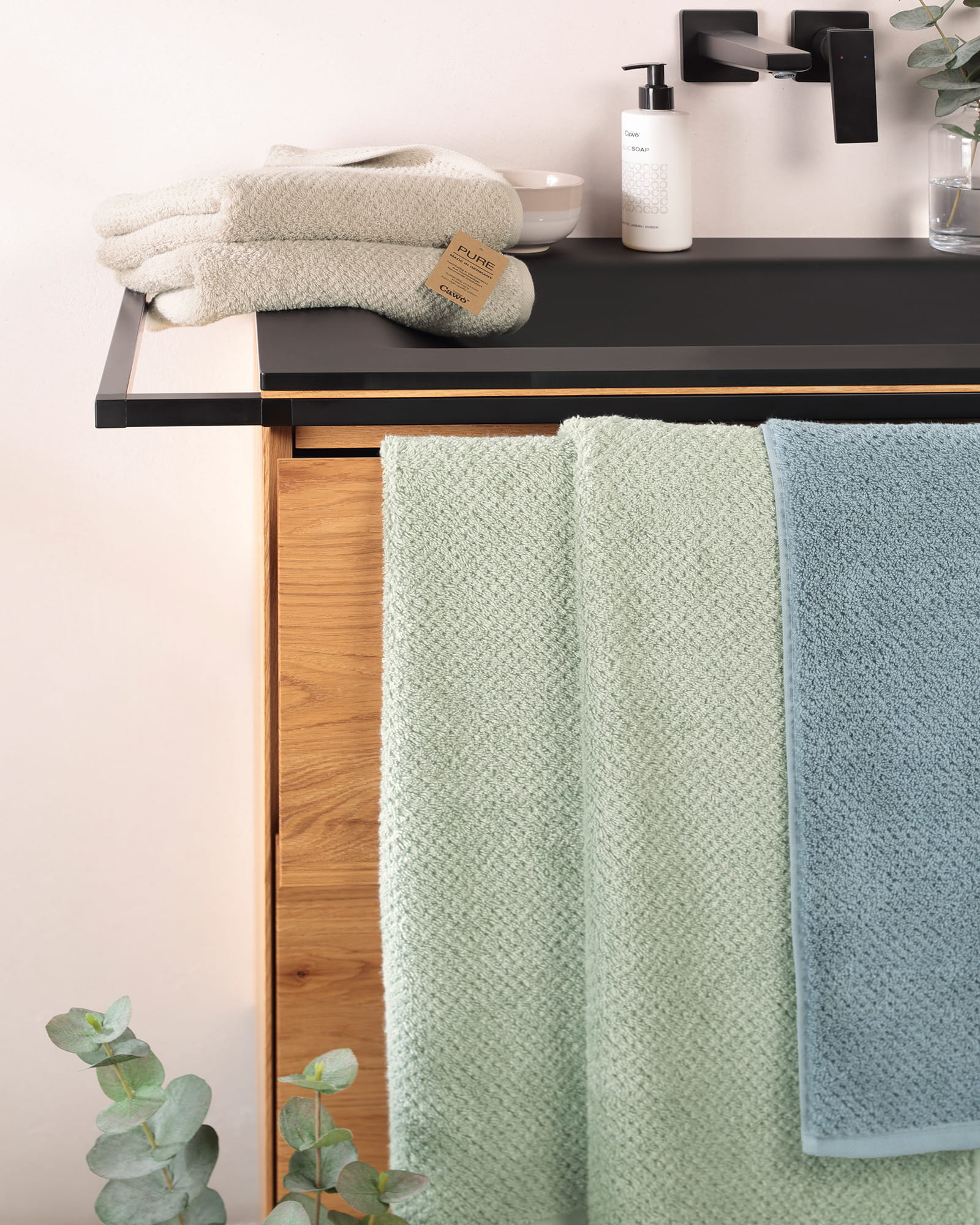 Cawö Handtücher Pure 6500 - Farbe: sea - 123 - Handtuch 50x100 cm