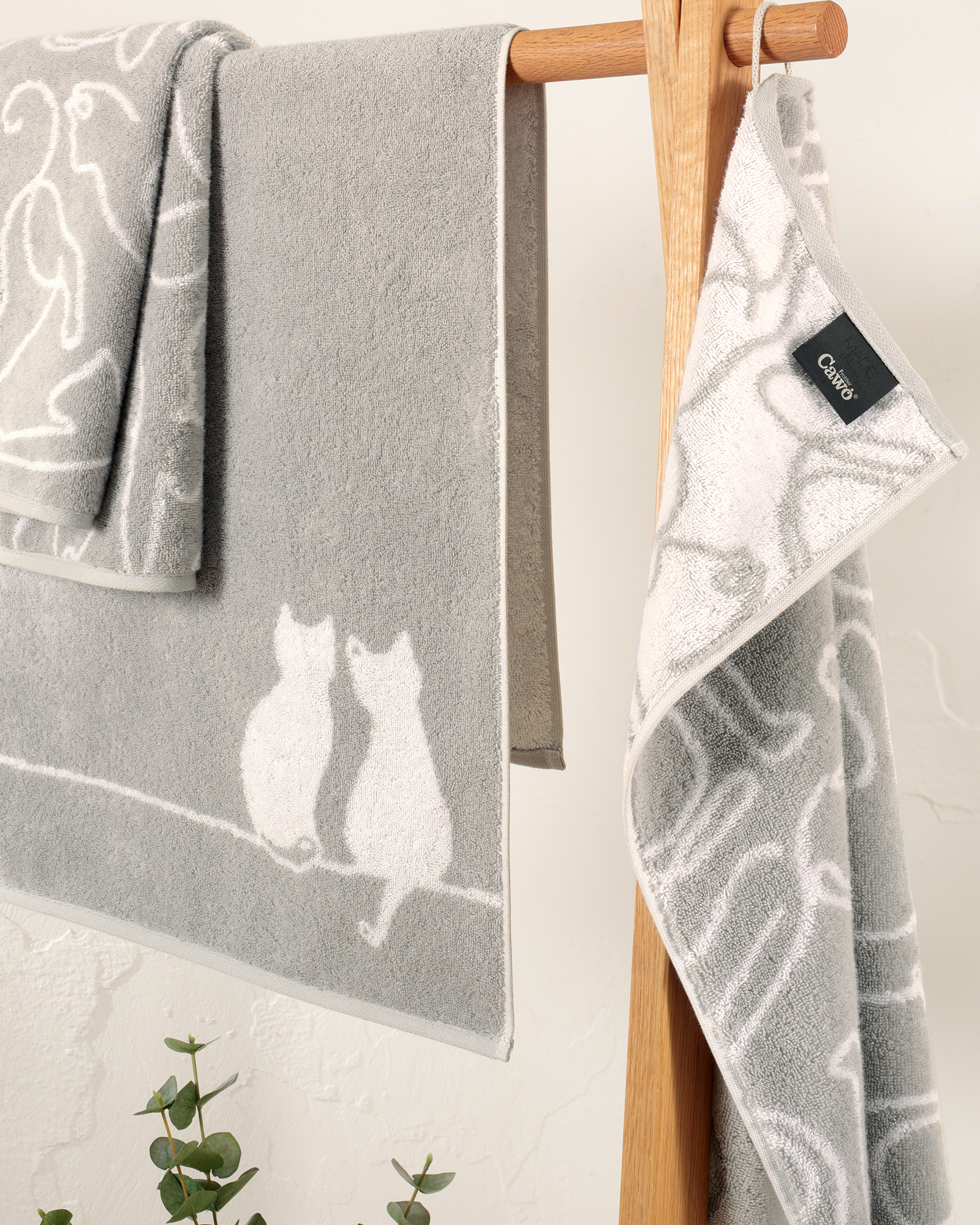 Cawö Handtücher CUTE CATS EDITION Cats 6264 platin/basalt - 70
