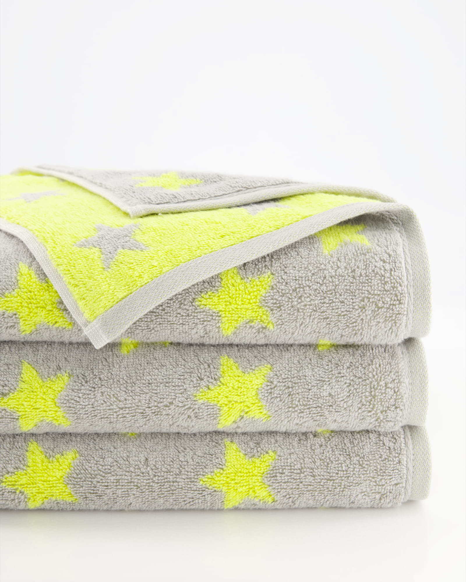 Cawö Handtücher NEW STARS Sterne klein 6261 platin/lime - 75
