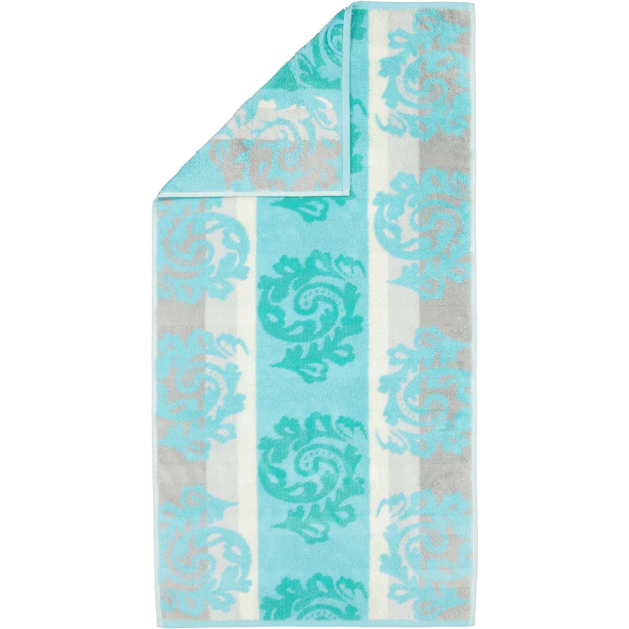Cawö - Noblesse Cashmere Jacquard 1057 - Farbe: mint - 14 - Handtuch 50x100 cm