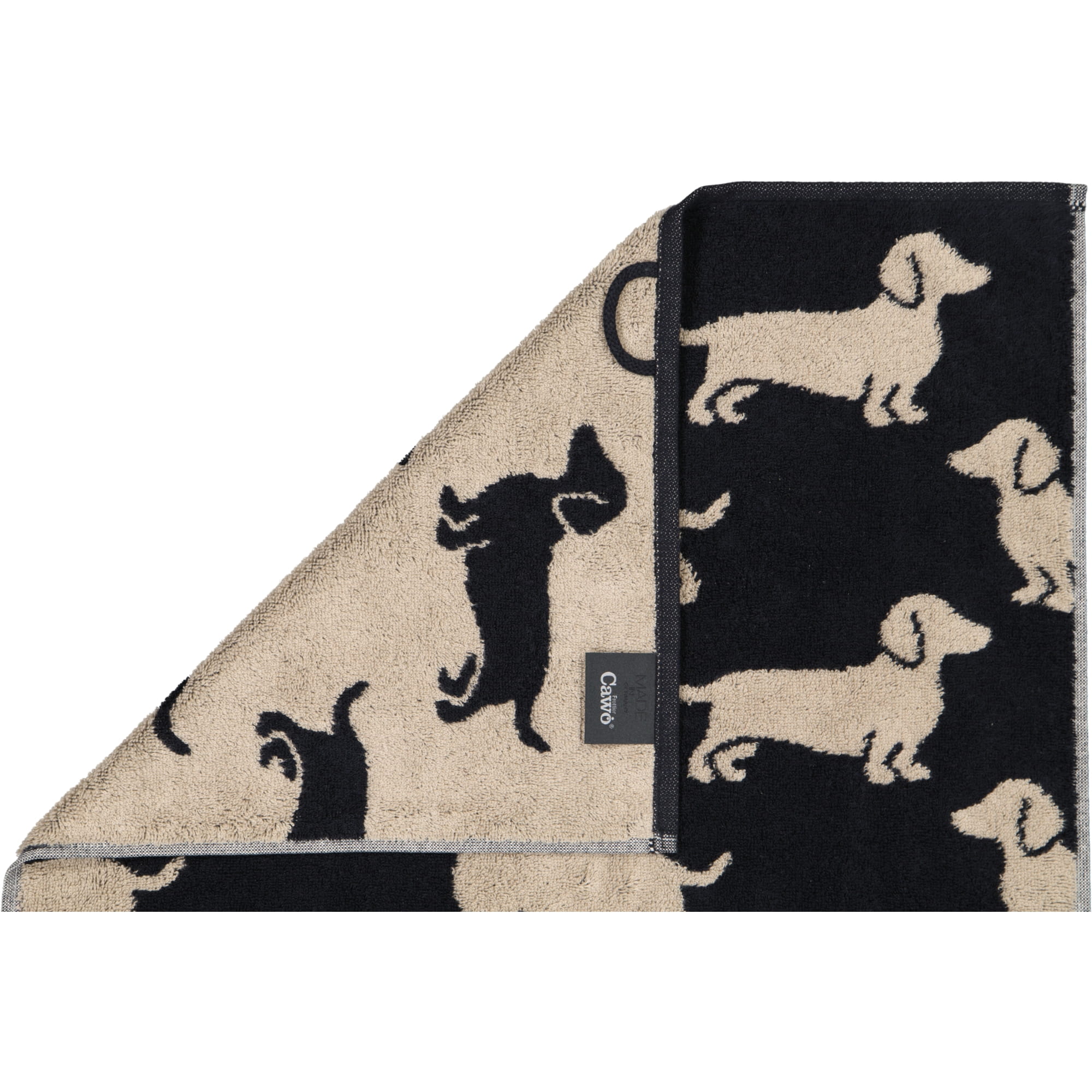 Cawö Handtücher WE LOVE DOGS 6246 Schwarz-Beige - 93
