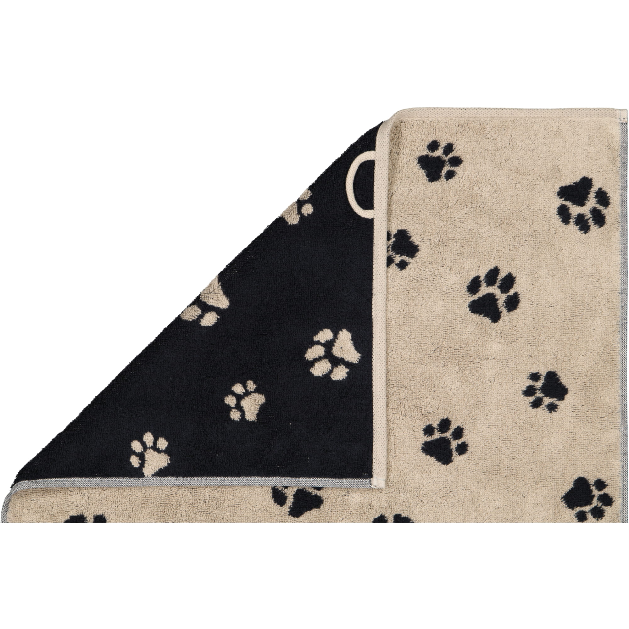 Cawö Handtücher WE LOVE DOGS Paws 6247 Schwarz-Beige - 93