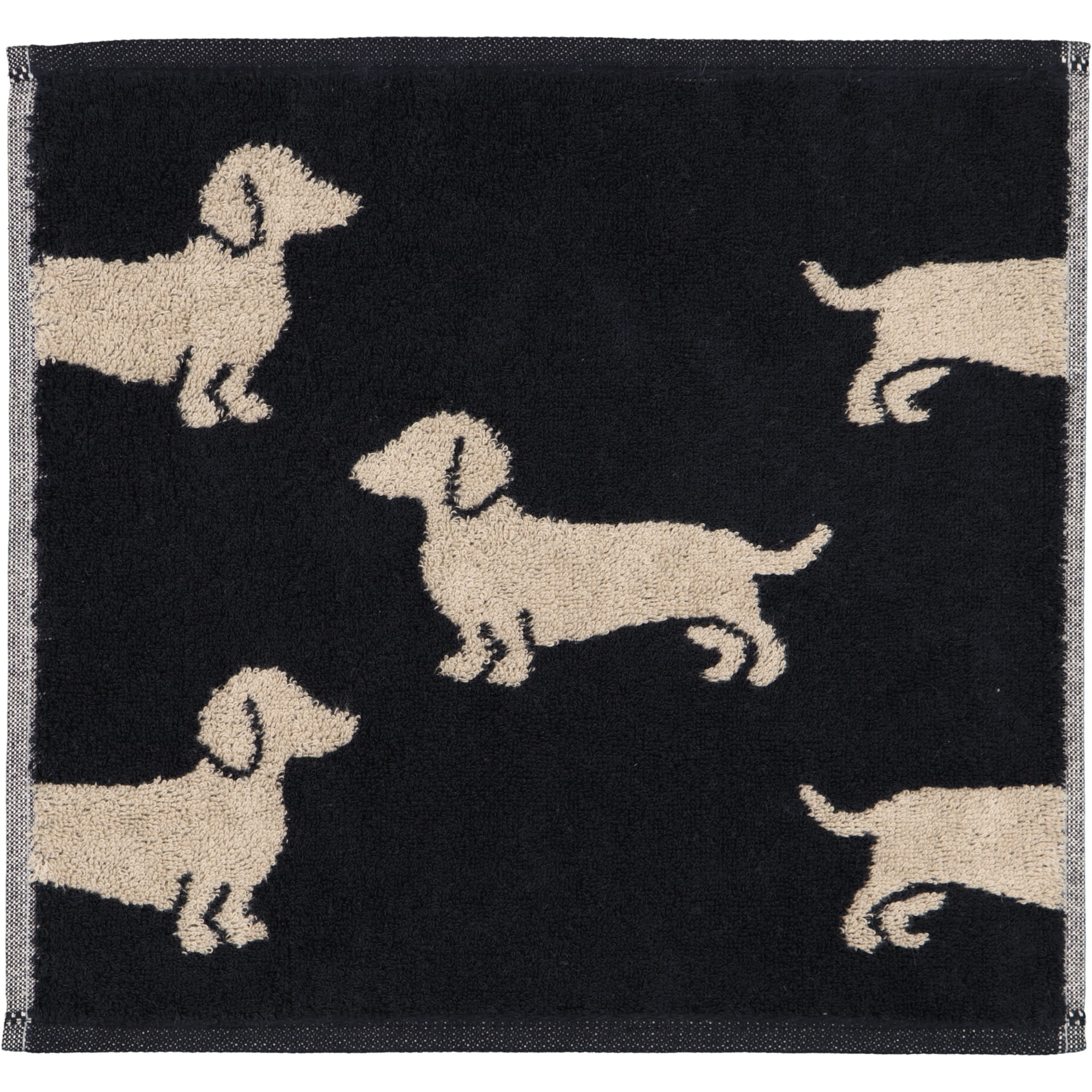 Cawö Seiftücher WE LOVE DOGS Mix 6249 3er Set Schwarz-Beige - 93 - 30x30 cm