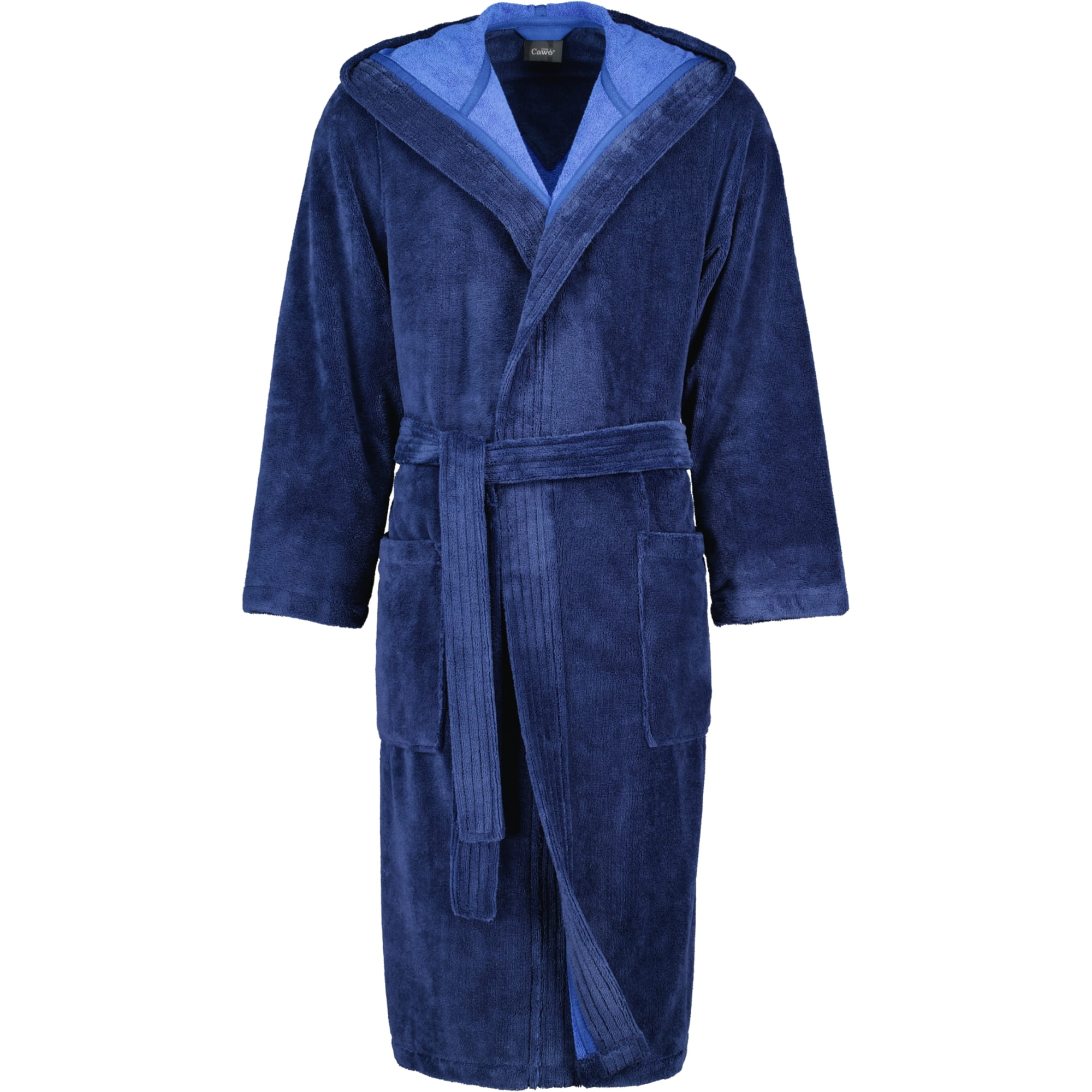 Cawö Home Herren Bademantel Kapuze 801 - Farbe: nachtblau - 11 - S