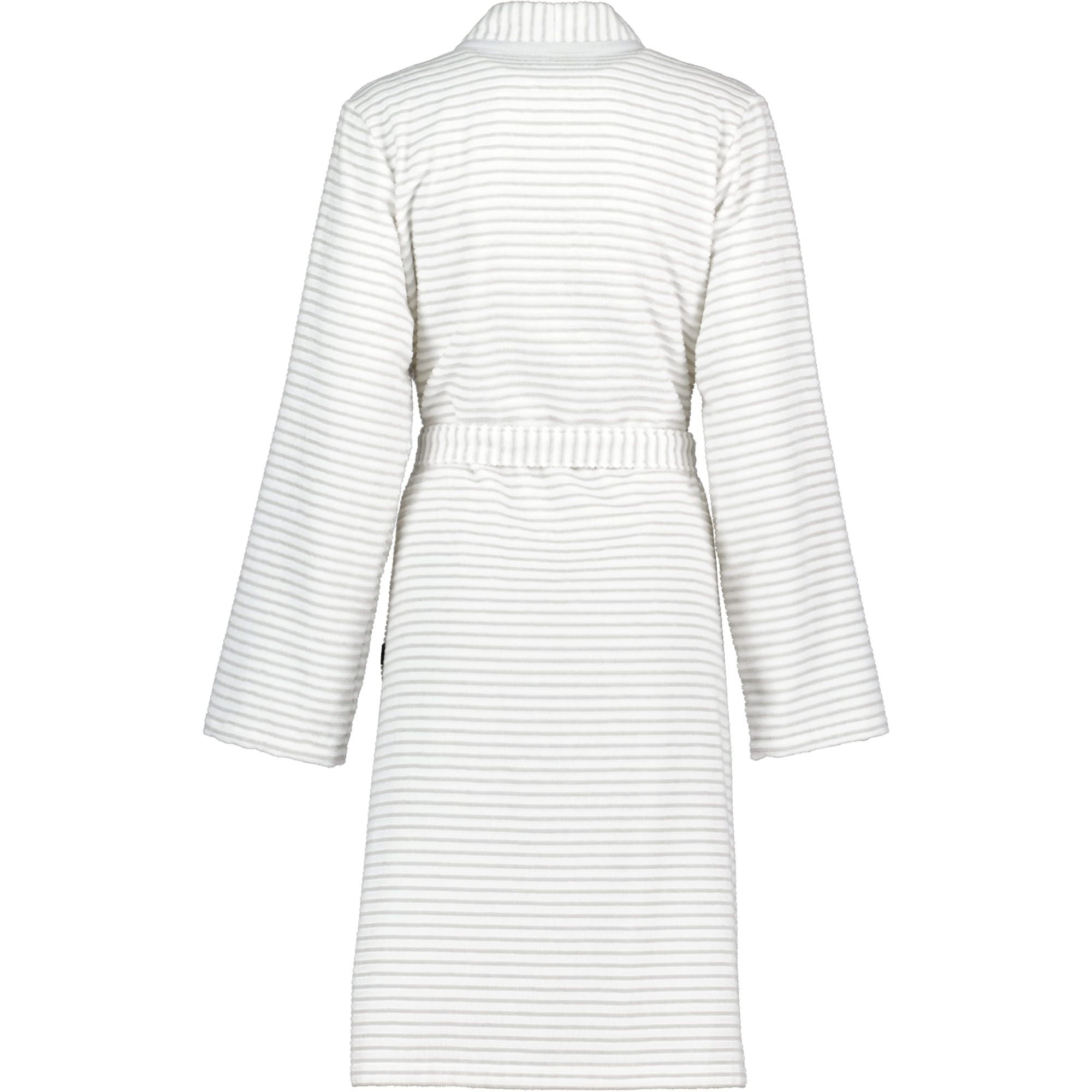 Cawö - Damen Bademantel Kurz Kimono 1214 - Farbe: weiß-silber - 76 - XS