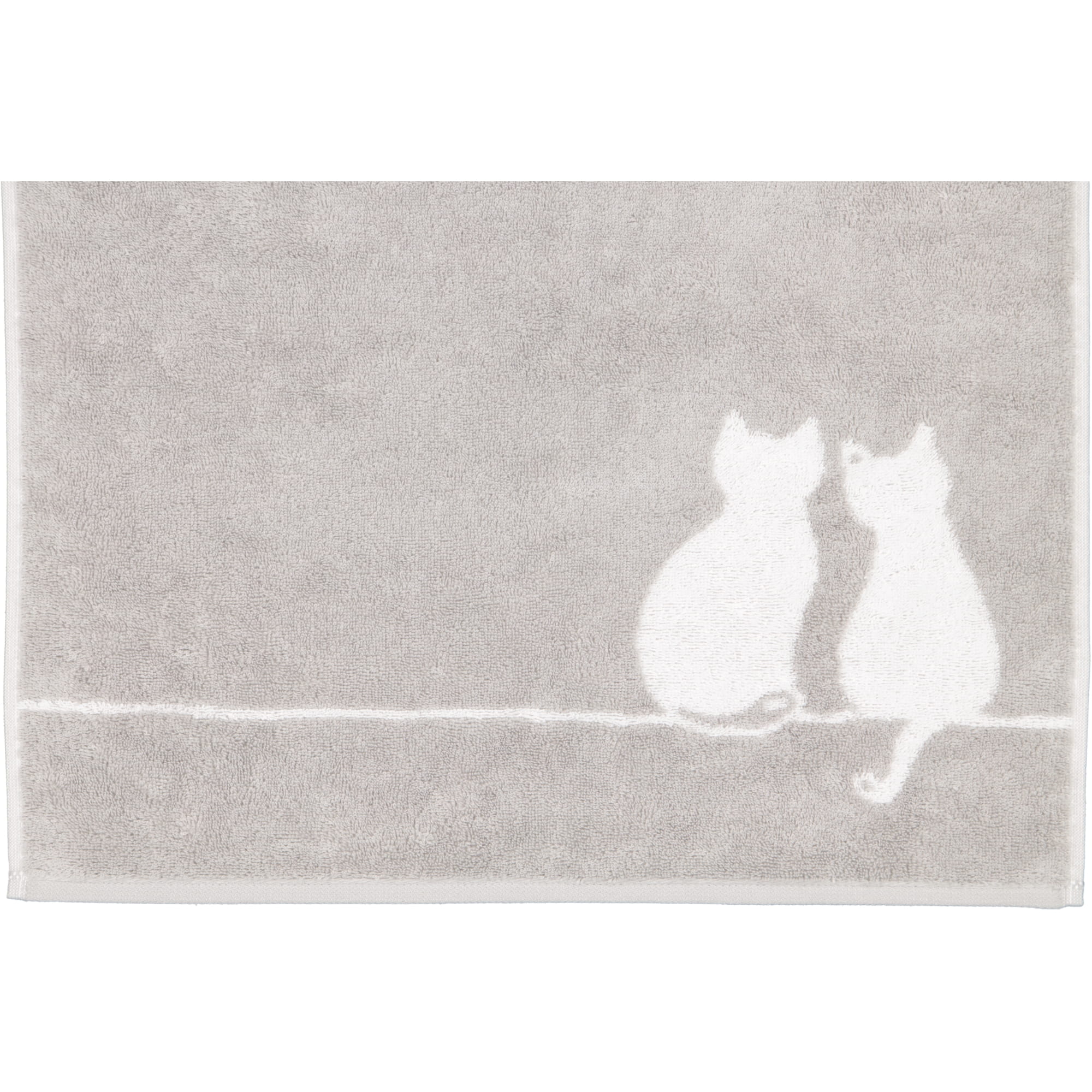 Cawö Handtücher CUTE CATS EDITION You & Me 6263 platin/weiß - 76 - Handtuch 50x100 cm