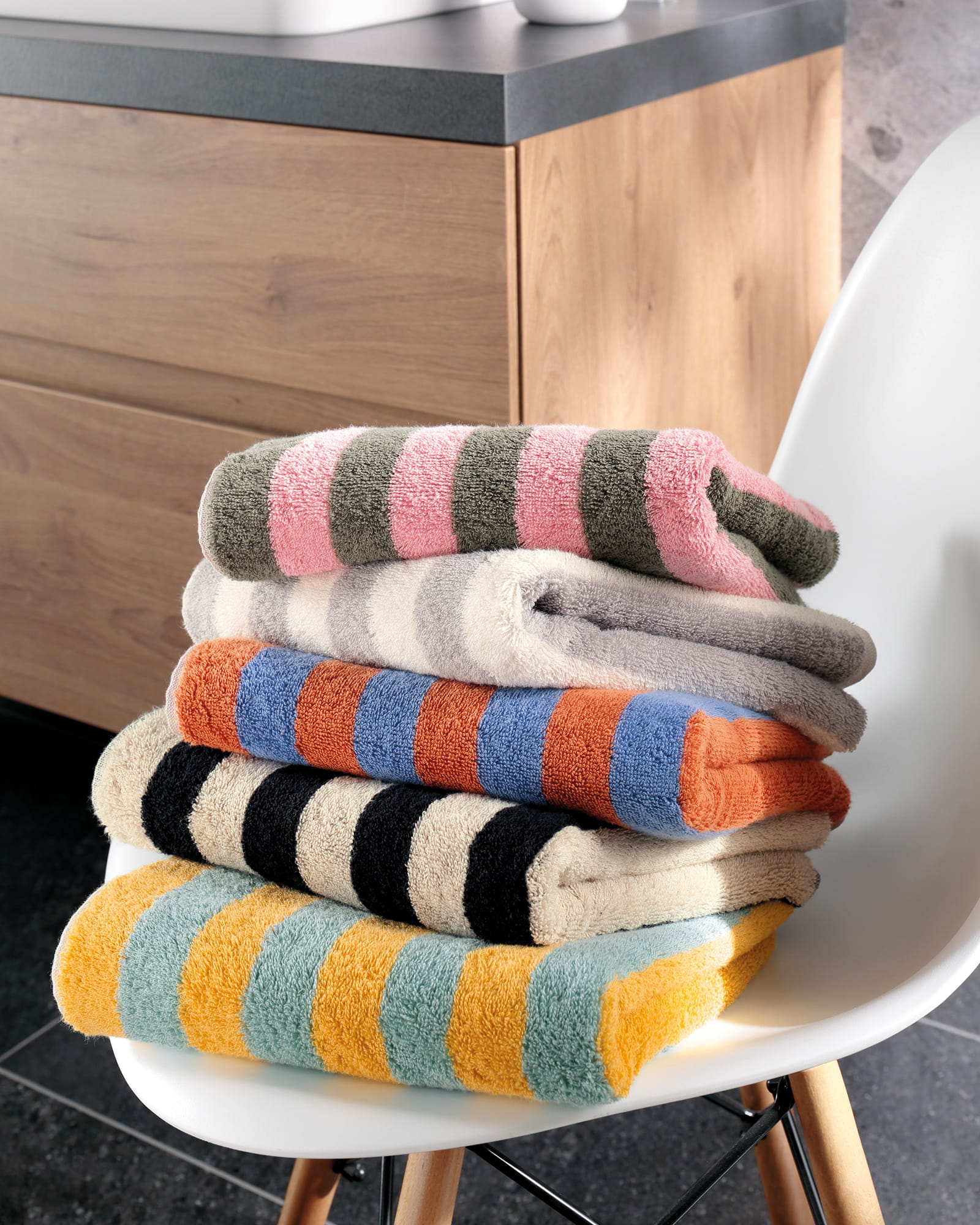Cawö Handtücher Bold Streifen 6277 grau-natur - 76