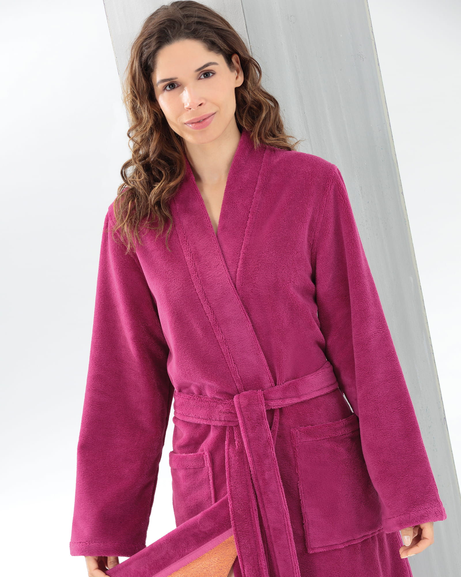 Cawö Home Bademäntel Damen Kimono Kimono 844 pink-orange - 23