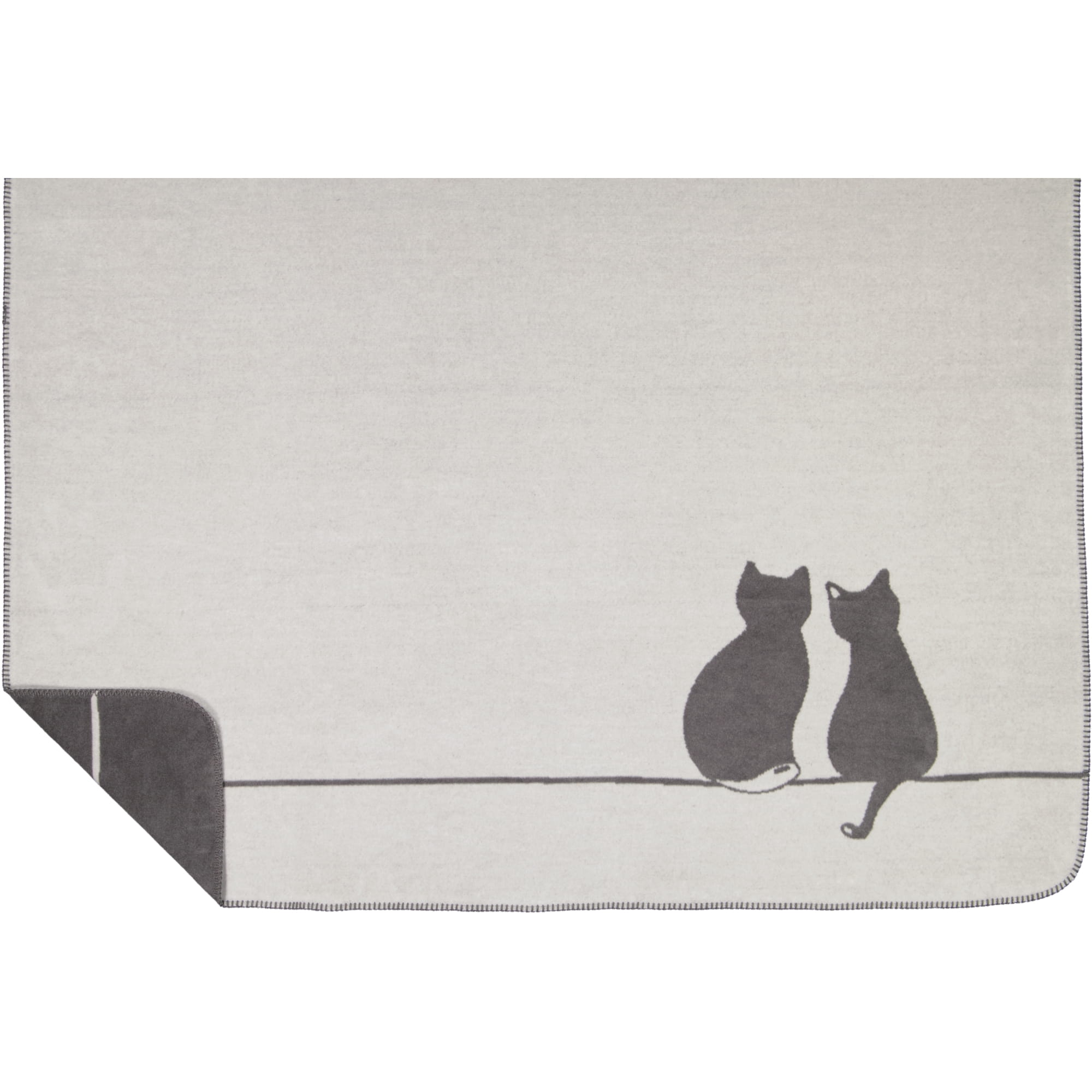 Cawö Wohndecken CUTE CATS EDITION You & Me 62630 stein/anthrazit - 70 - 150x200 cm