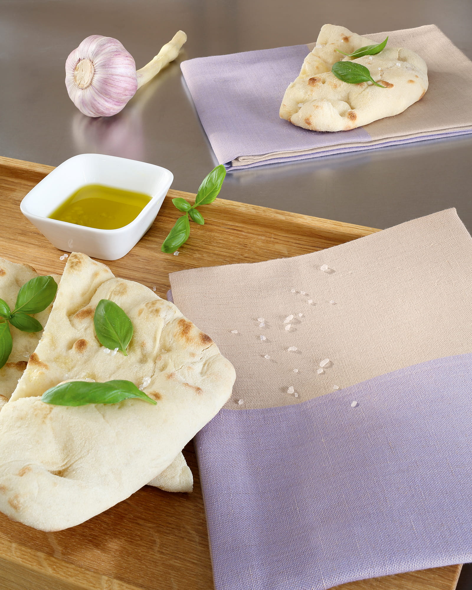 Cawö Home Geschirrtücher Cuisine Duo 535 lavendel/leinen - 83 - 50x70 cm