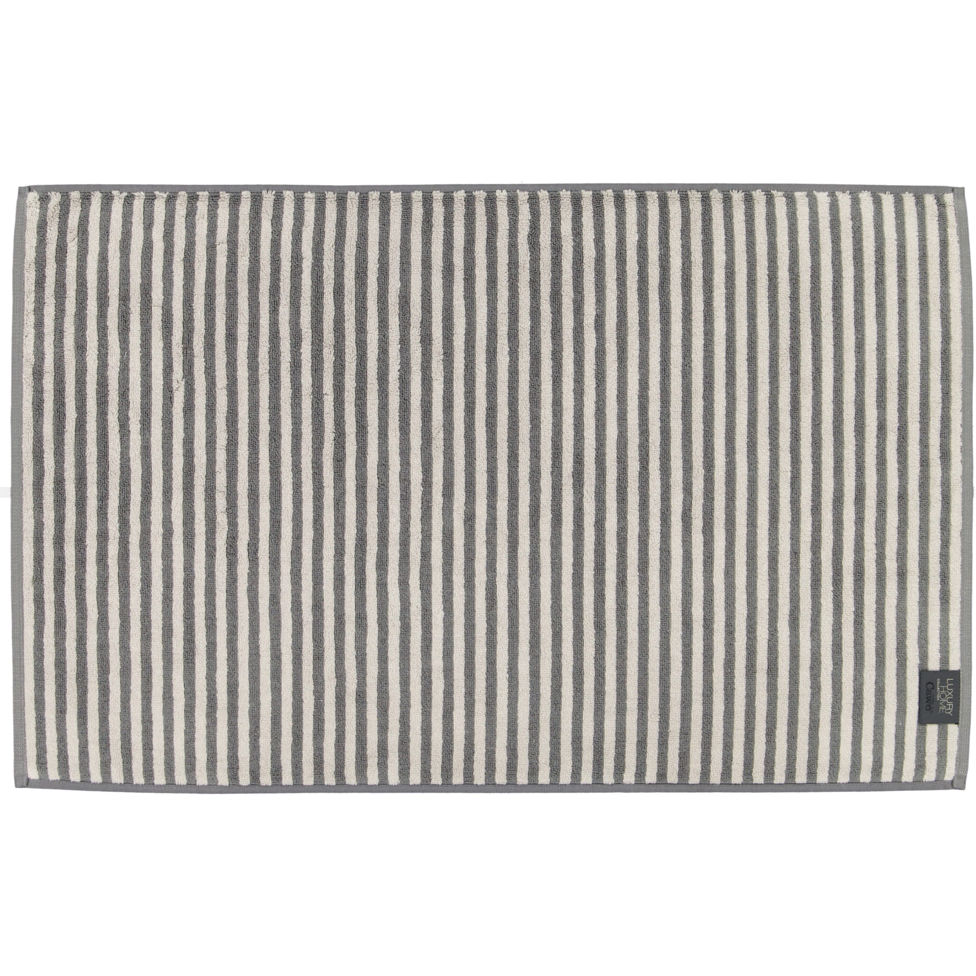 Cawö Badematten Two-Tone Stripes 480 schiefer - 77 - 50x80 cm