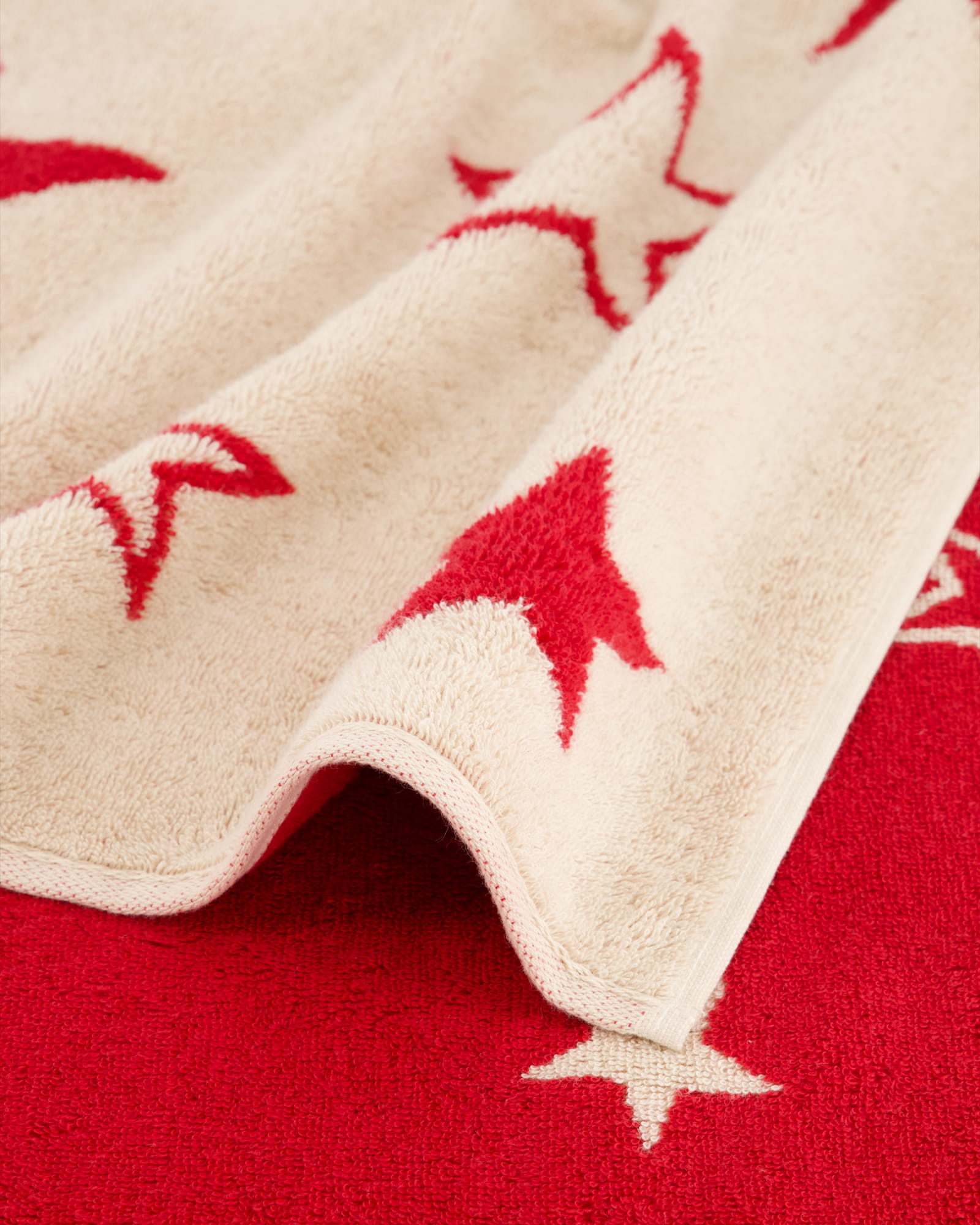 Cawö Handtücher Christmas Edition Sterne 792 natur-rot - 32