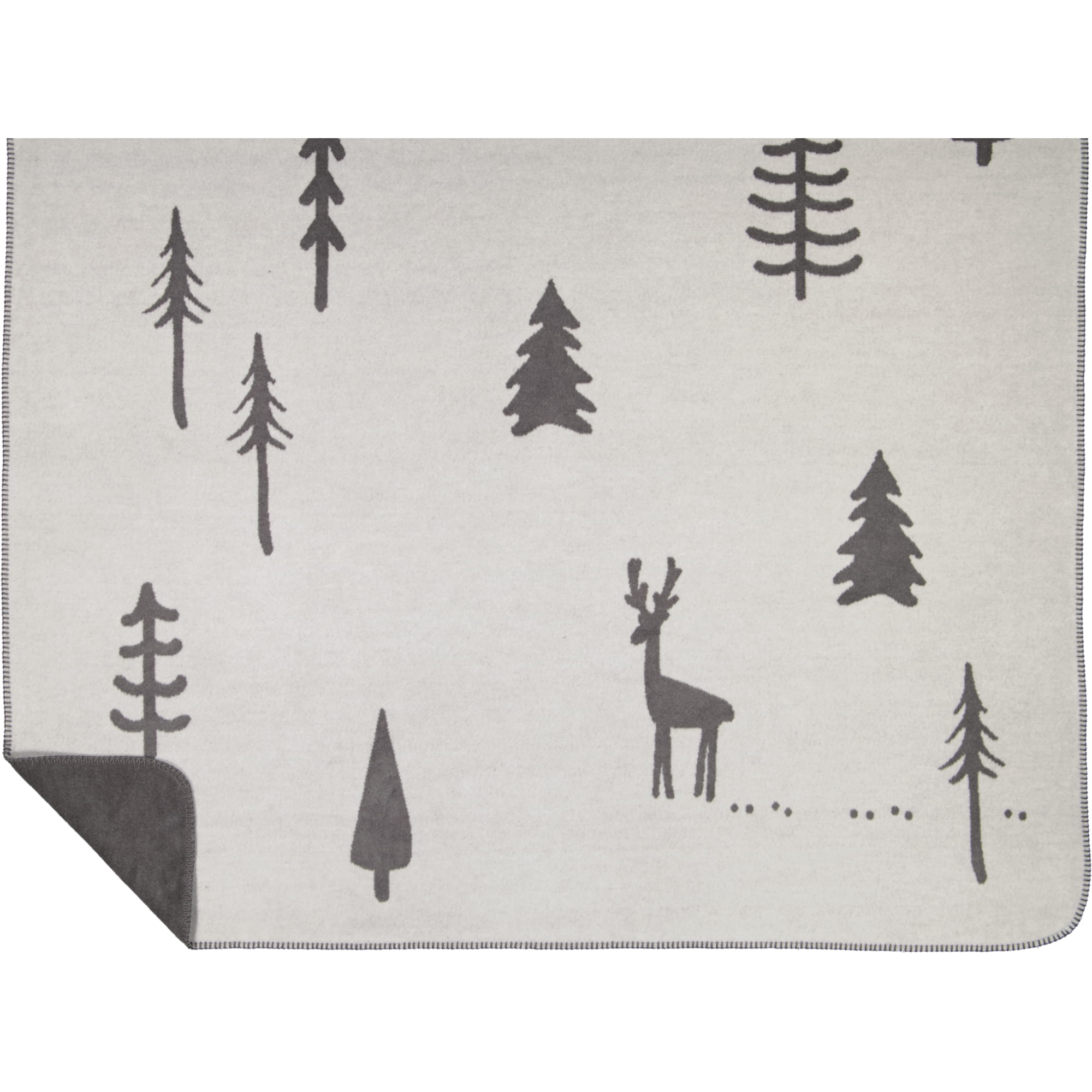 Cawö Wohndecken WINTER EDITION Tannen 62730 stein/anthrazit - 70 - 150x200 cm