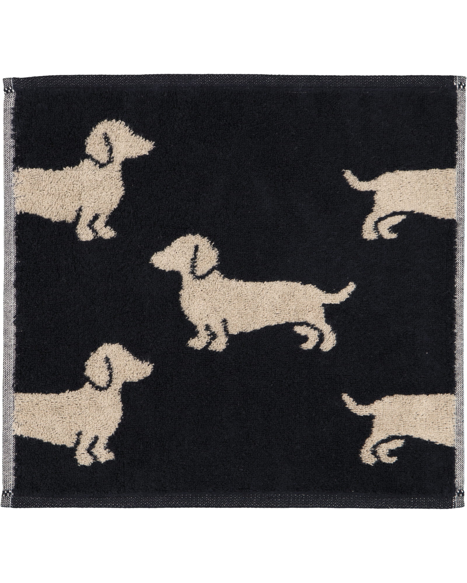 Cawö Seiftücher WE LOVE DOGS Mix 6249 3er Set Schwarz-Beige - 93 - 30x30 cm