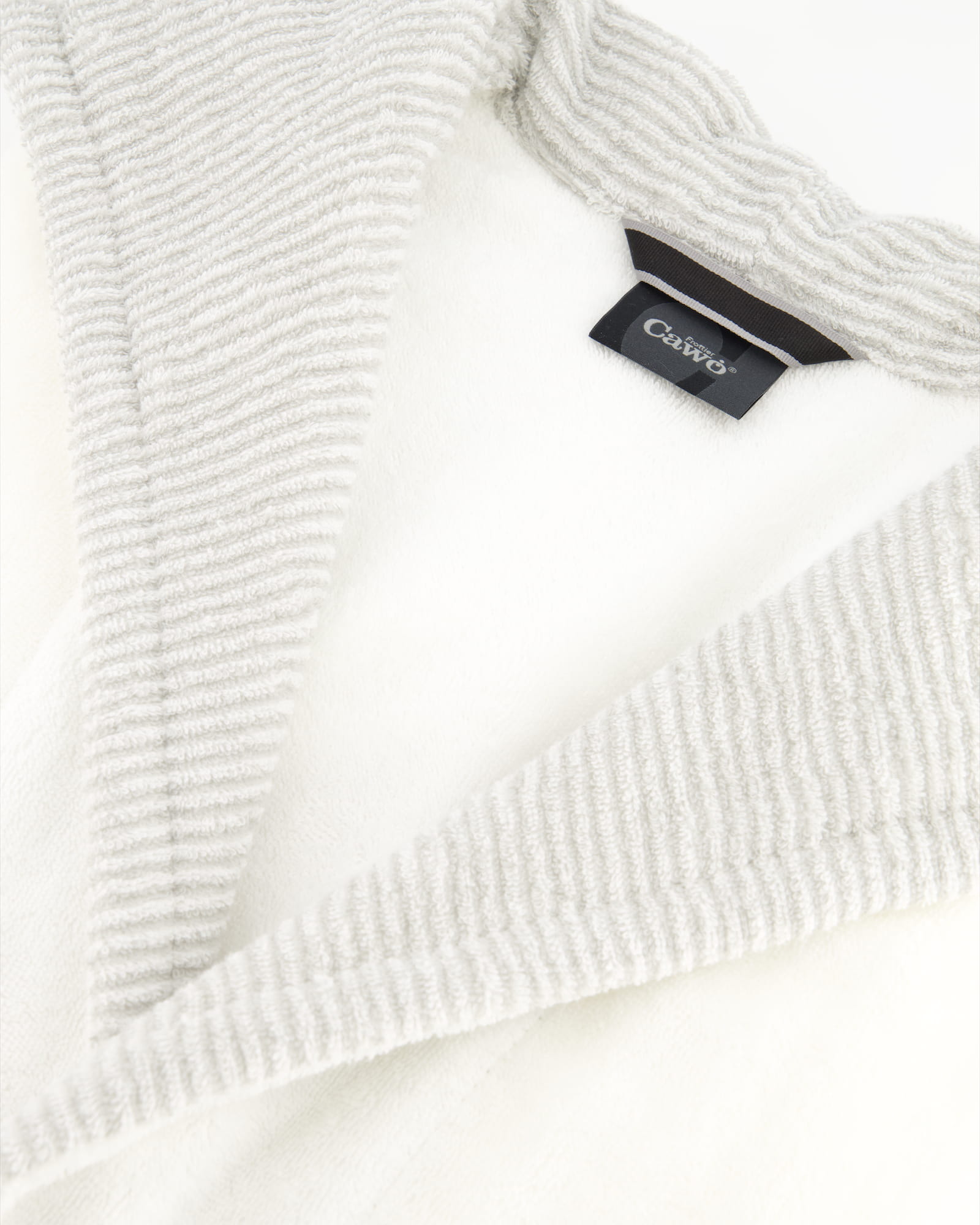 Cawö Bademäntel Damen Kapuze Classic 4345 weiß-silber - 607