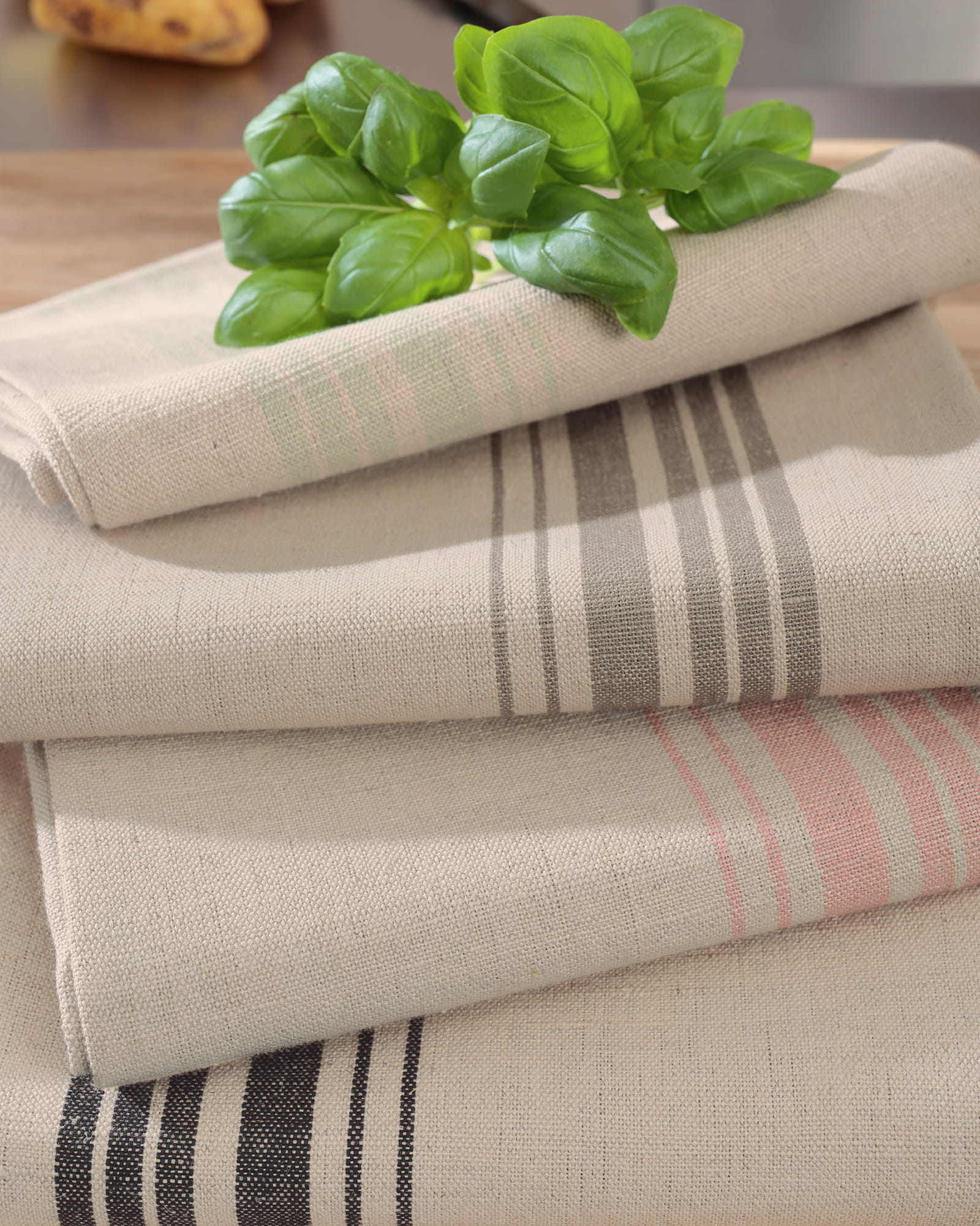 Cawö Home Geschirrtücher Cuisine Nature Akzent 533 leinen - 30 - 50x70 cm