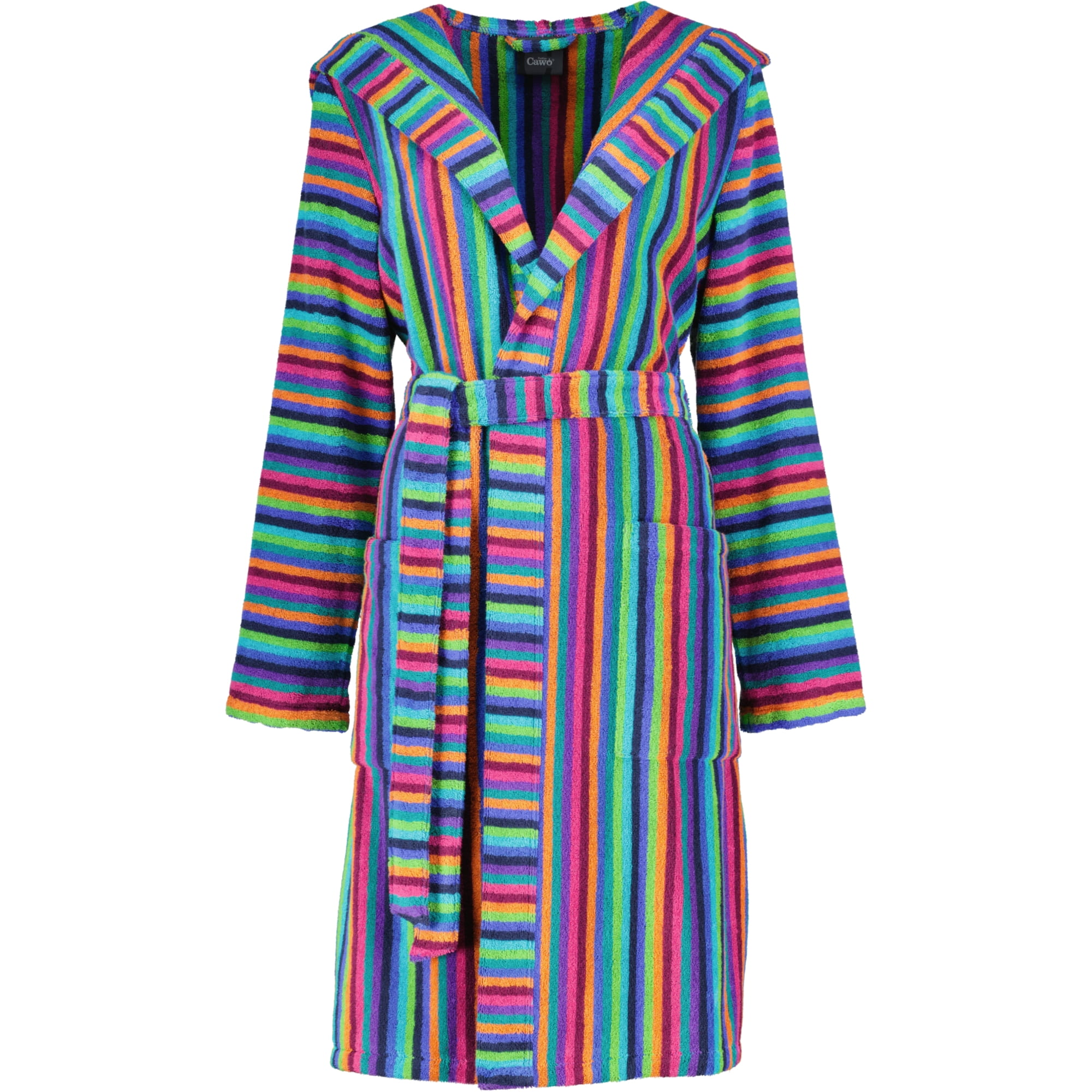 Cawö - Damen Kurzmantel Walkfrottier - Kapuze 7049 - Farbe: 84 - multicolor