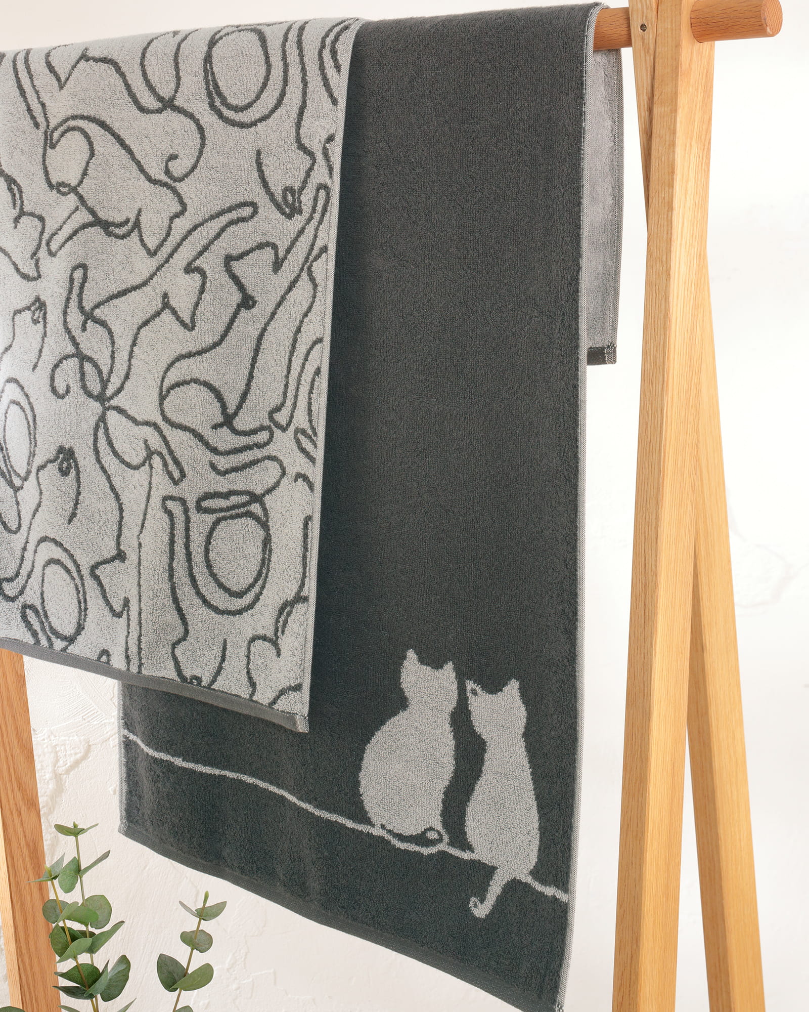 Cawö Handtücher CUTE CATS EDITION Cats 6264 platin/basalt - 70