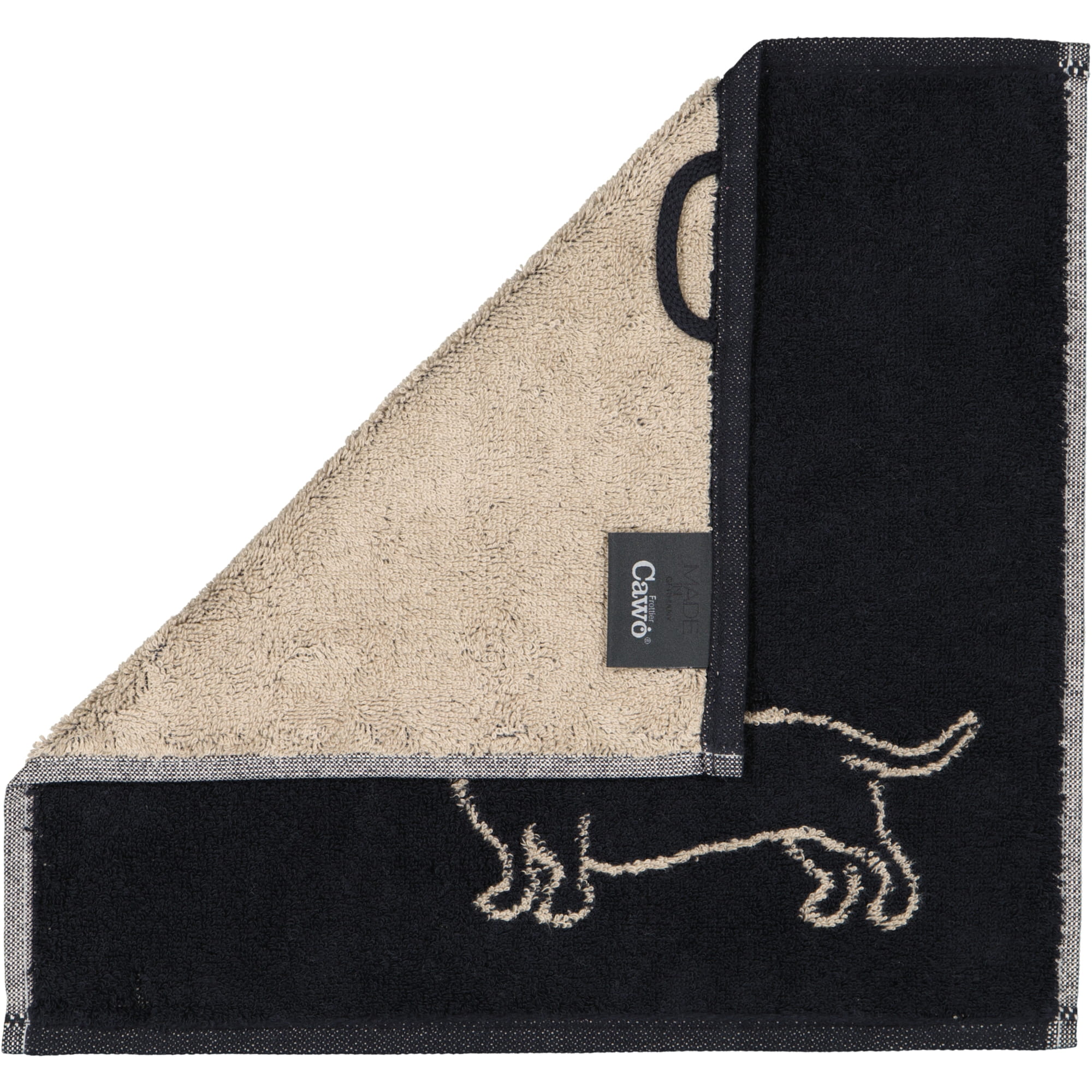 Cawö Seiftücher WE LOVE DOGS Mix 6249 3er Set Schwarz-Beige - 93 - 30x30 cm