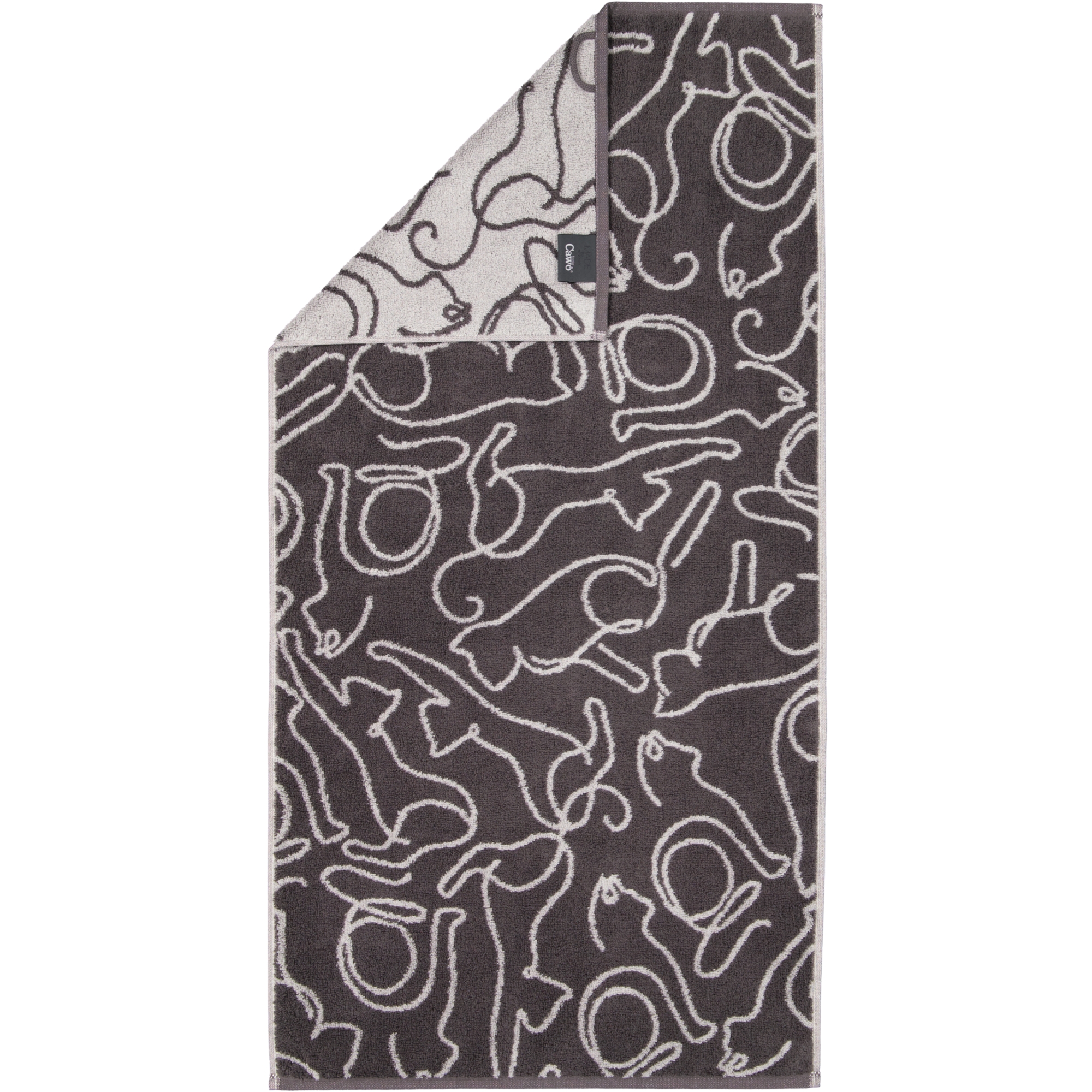Cawö Handtücher CUTE CATS EDITION Cats 6264 basalt/platin - 77