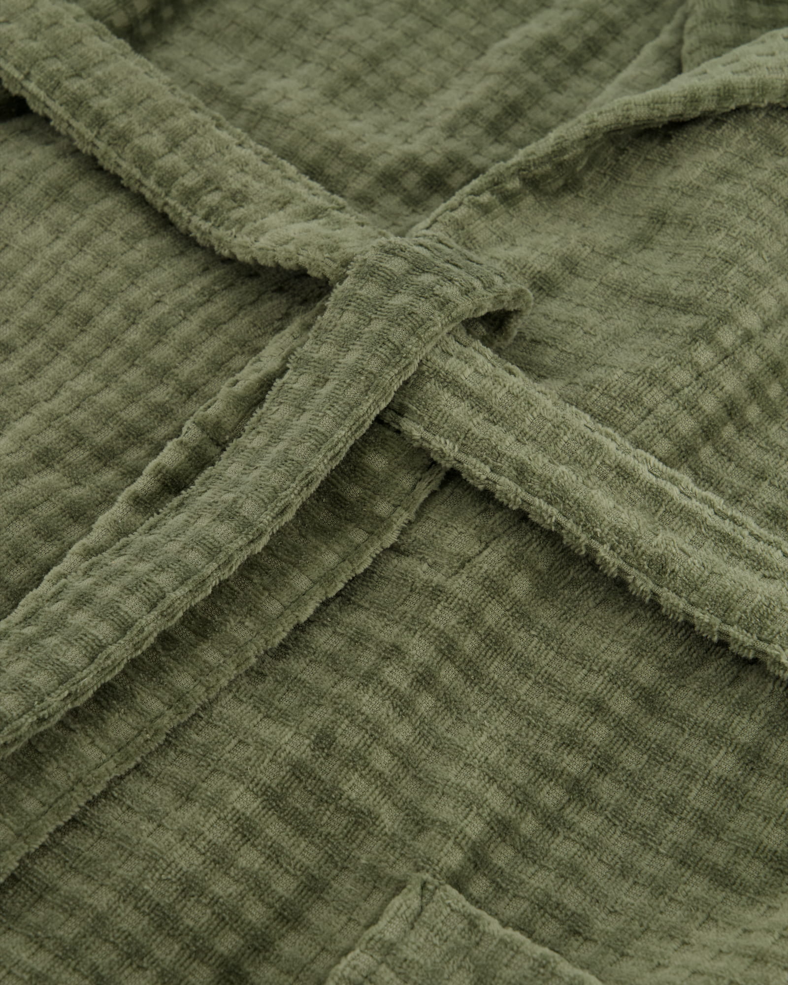 Cawö Bademäntel Herren Schalkragen Waffelpiqué 6508 field - 453