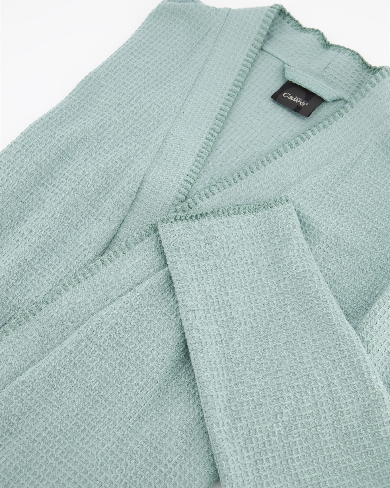Cawö Home Damen Bademantel Kimono Pique 812 - Farbe: salbei - 44 - L
