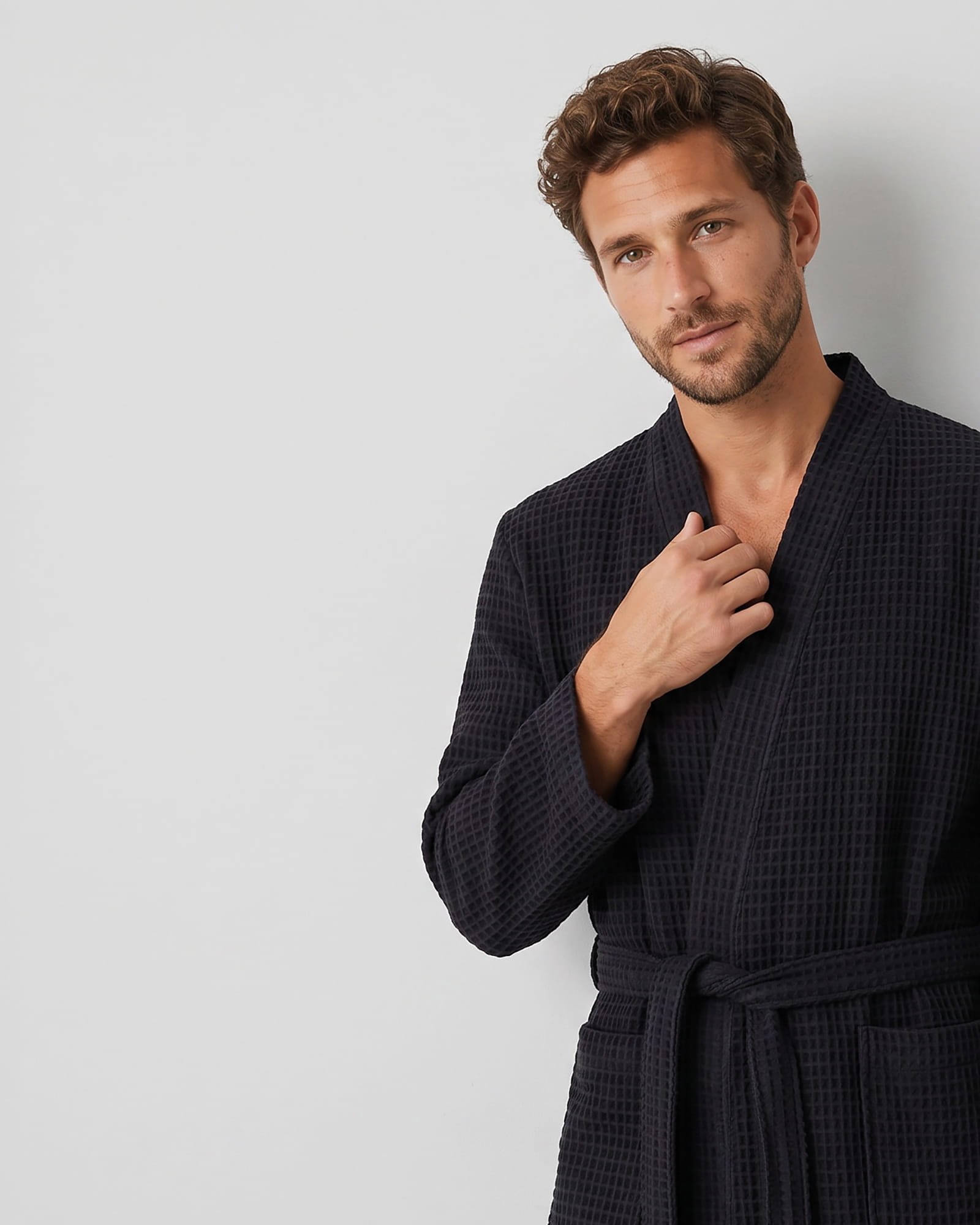 Cawö Bademäntel Herren Kimono Kimono 6845 schwarz - 906