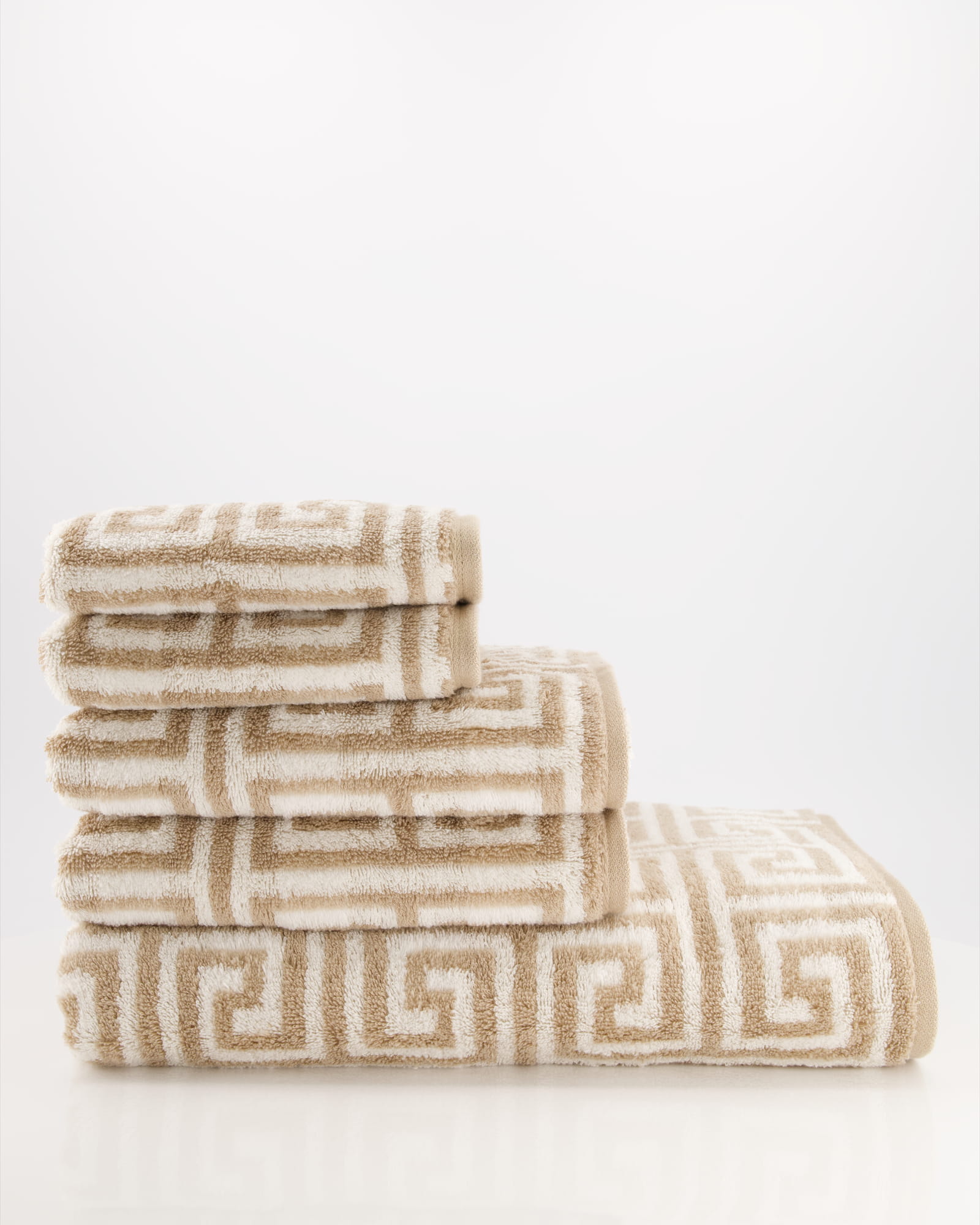 Cawö Handtücher Noblesse Elegance Allover 1088 sand - 33 - Seiflappen 30x30 cm