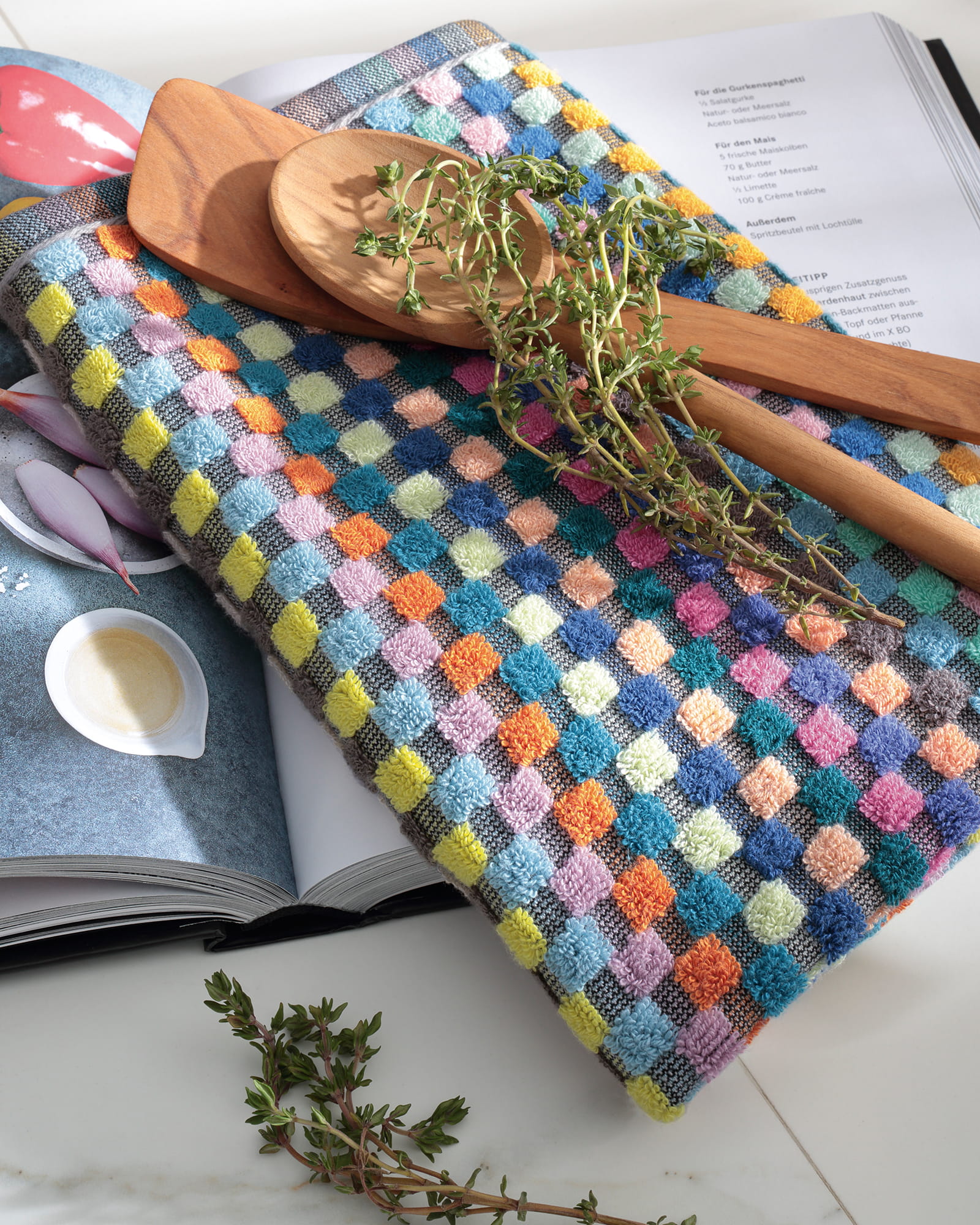 Cawö Küchenhandtücher Cuisine Confetti Karo 2021 multicolor - 12 - 50x50 cm