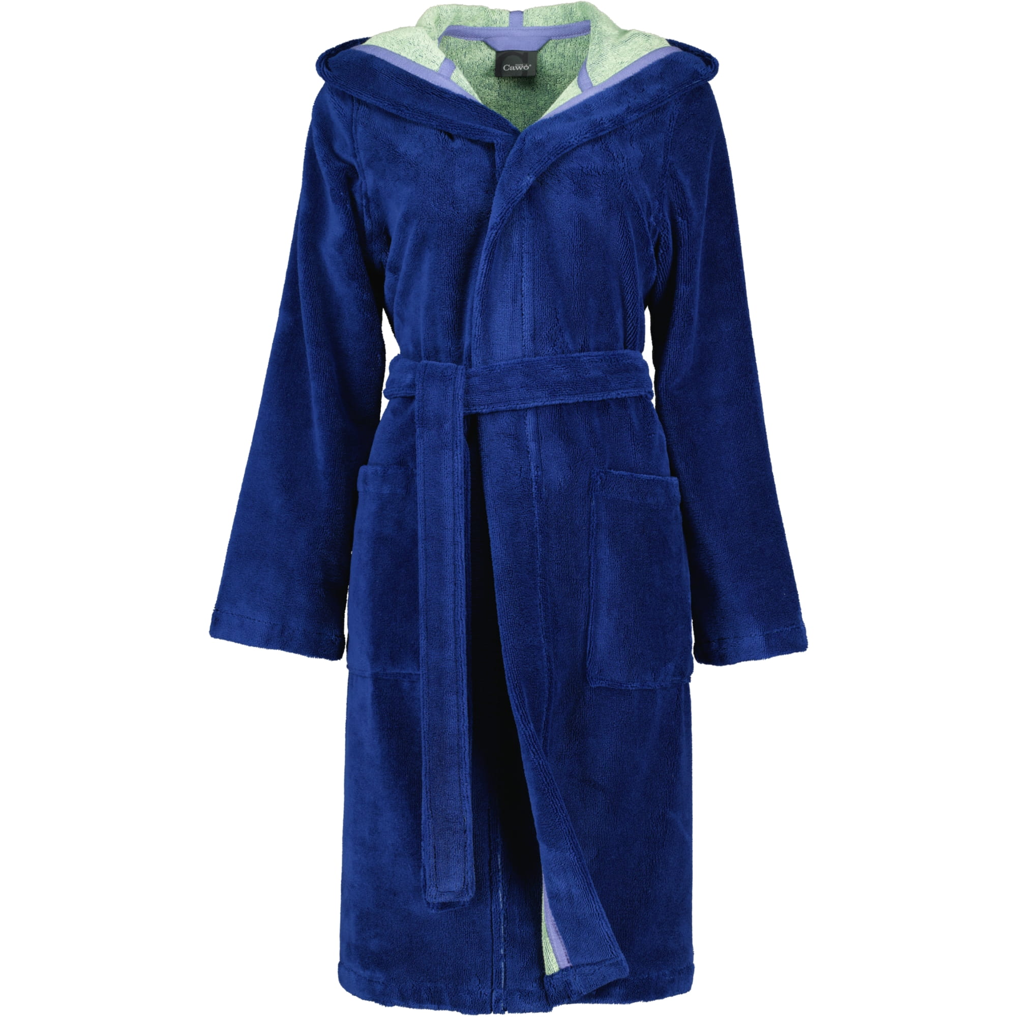 Cawö Home Bademäntel Damen Kapuze Kapuze 845 blau-grün - 14 - XS