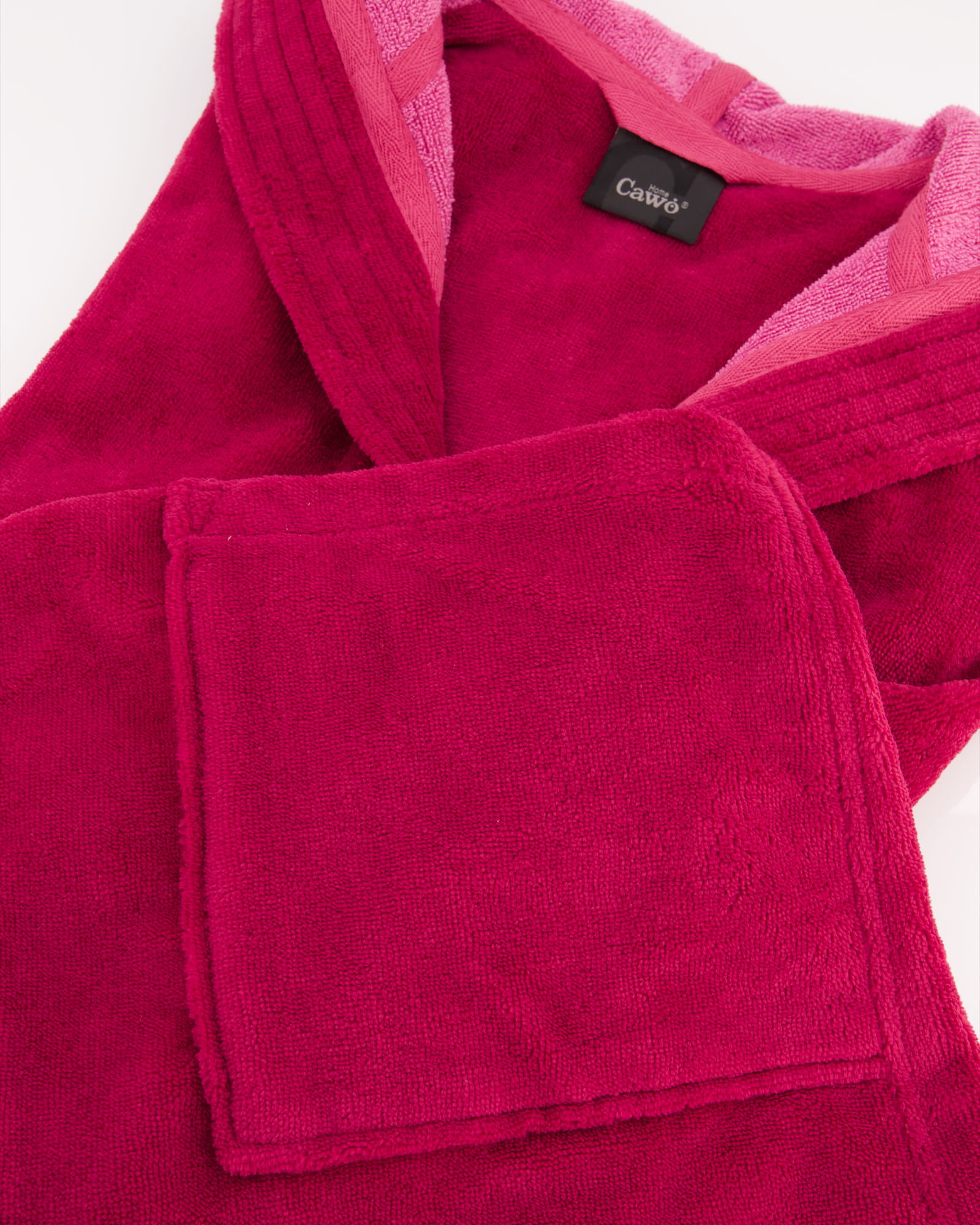 Cawö Home Damen Bademantel Kapuze  802 - Farbe: beere - 22