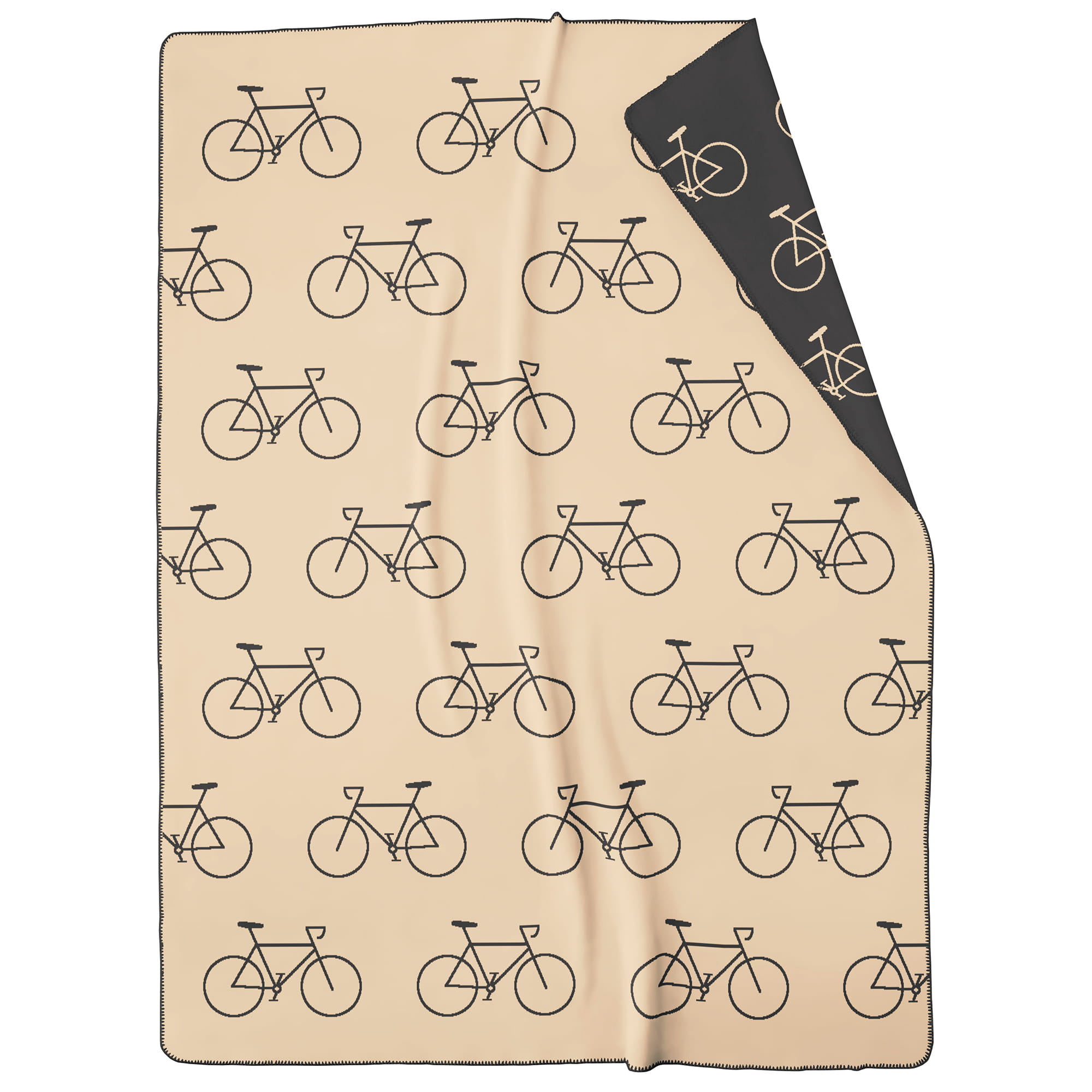 Cawö Wohndecken VELO EDITION Allover Fahrrad 62990 beige - 37 - 150x200 cm