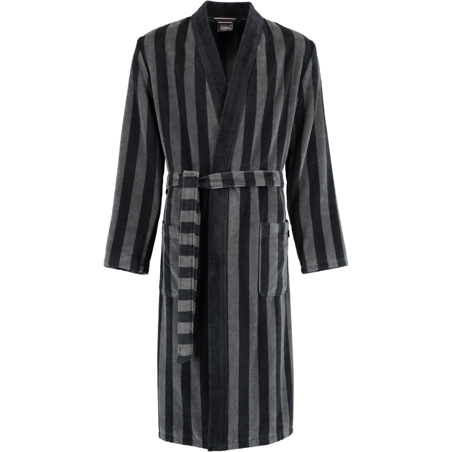 Cawö Bademäntel Herren Kimono Streifen 2612 schwarz - 97