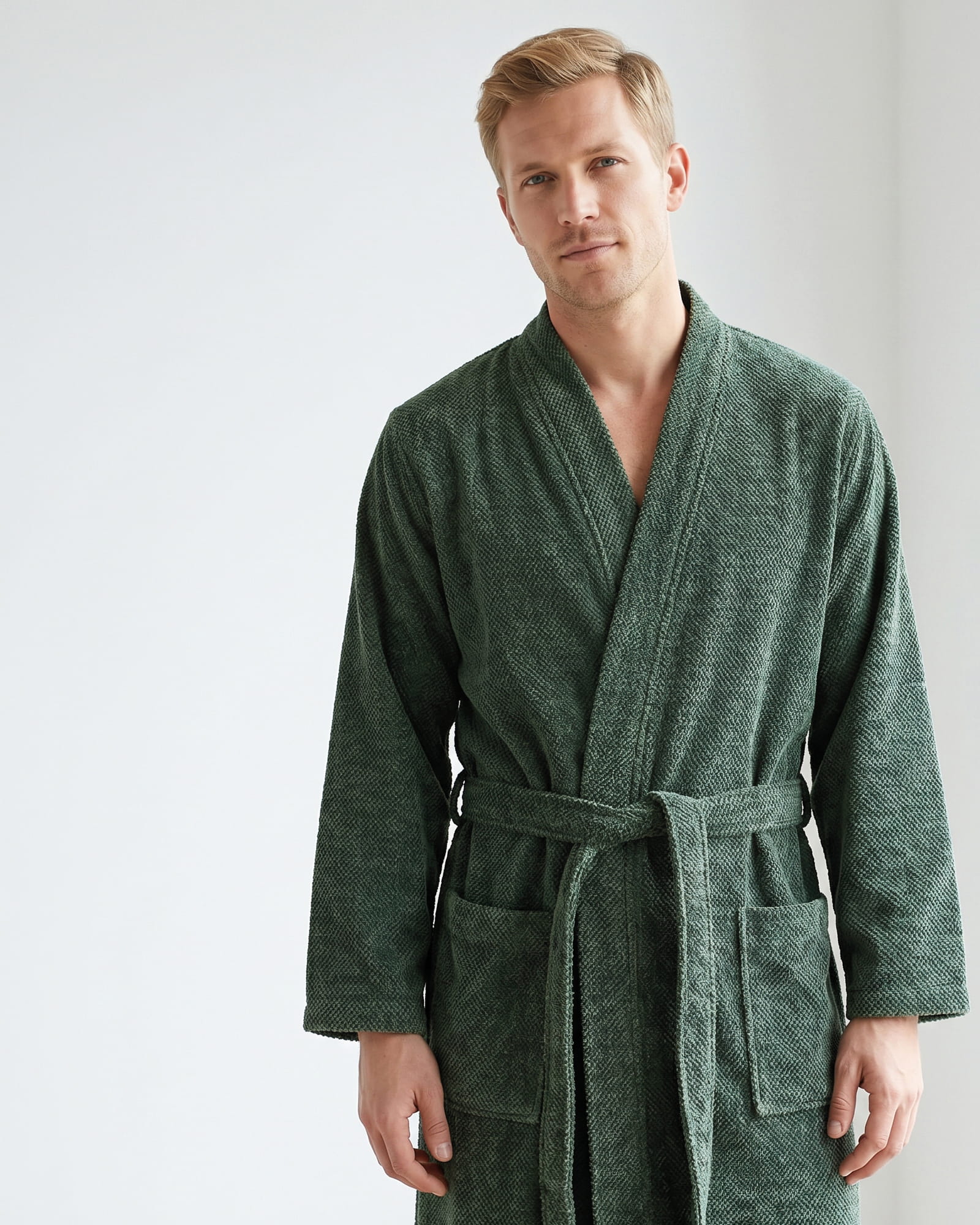 Cawö Bademäntel Herren Kimono Streifen 5507 field - 47 - L