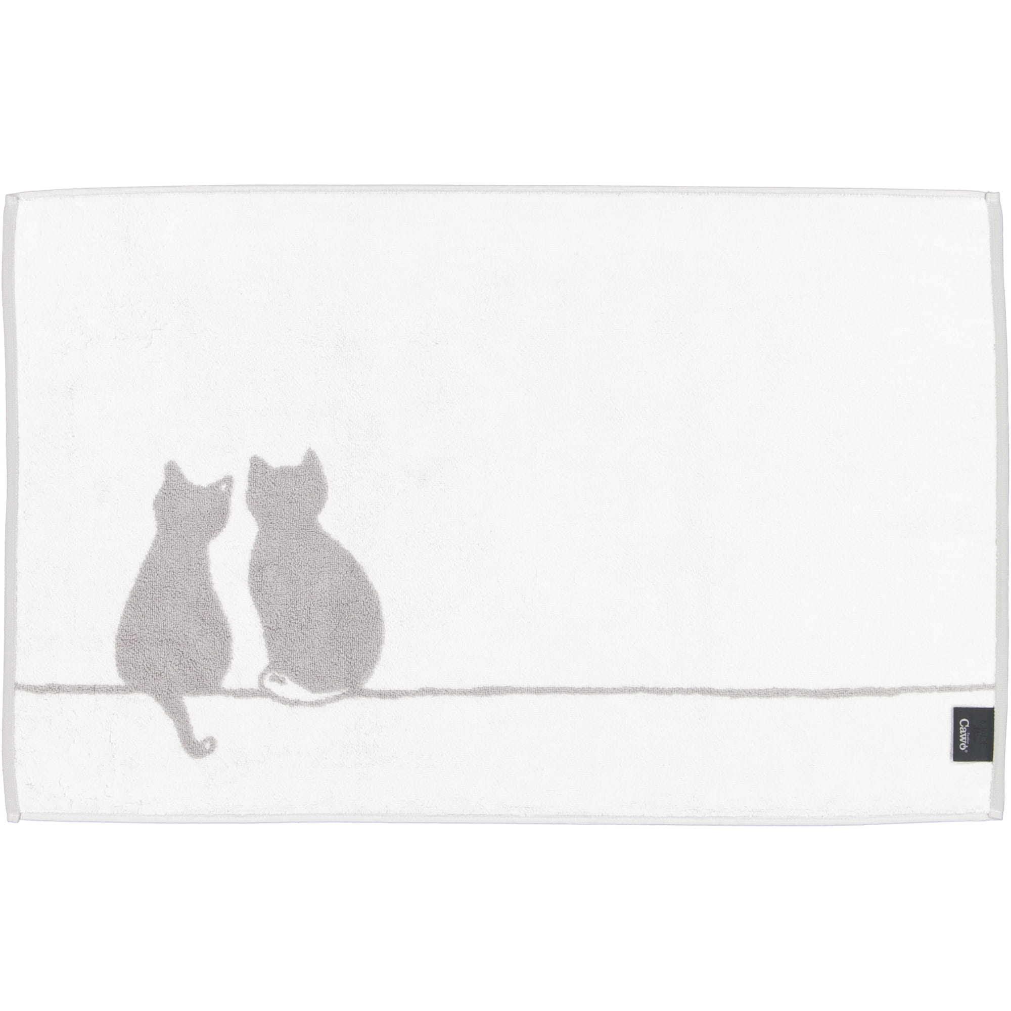 Cawö Badematten CUTE CATS You & Me 6263 platin/weiß - 76 - 50x80 cm