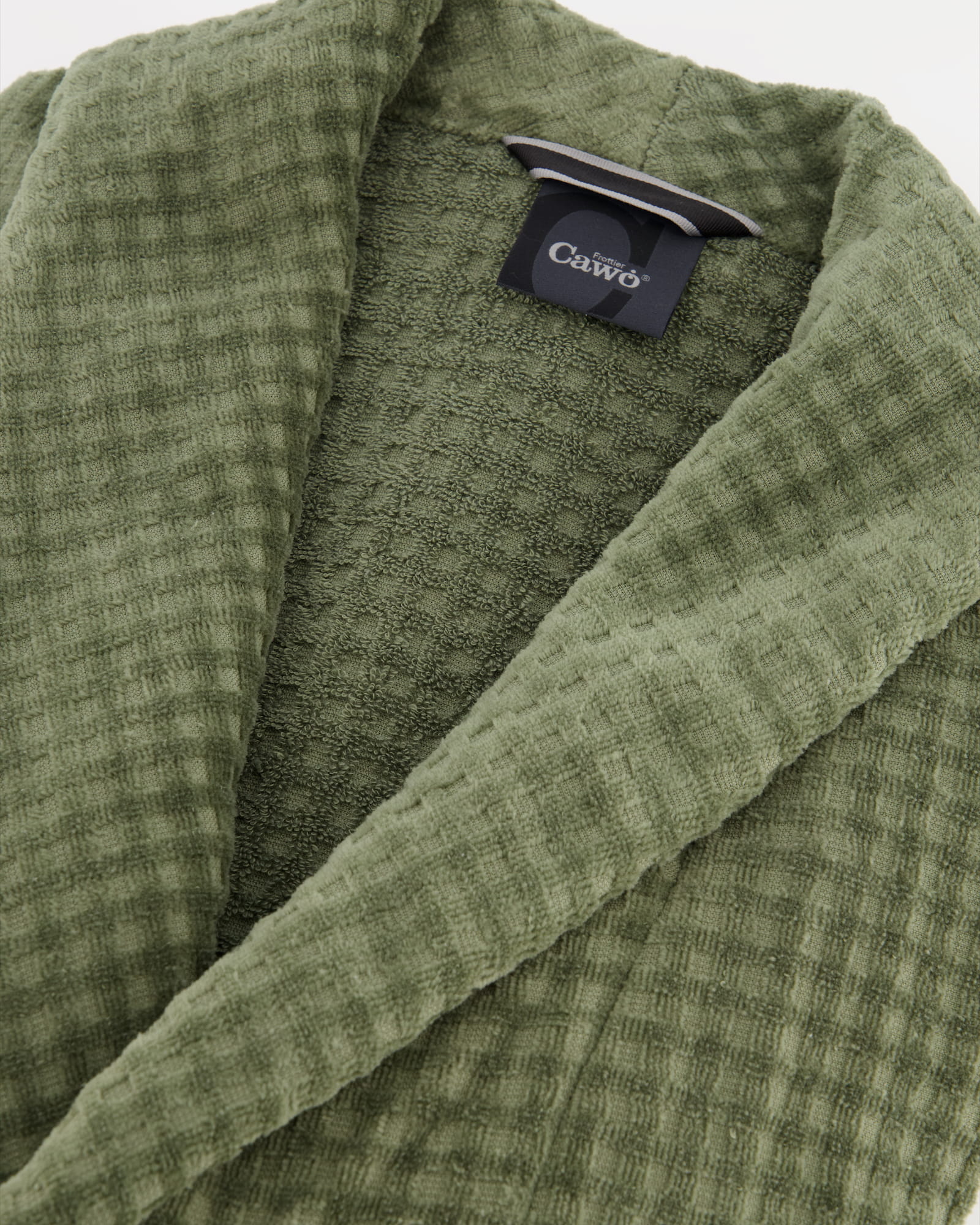 Cawö Bademäntel Herren Schalkragen Waffelpiqué 6508 field - 453