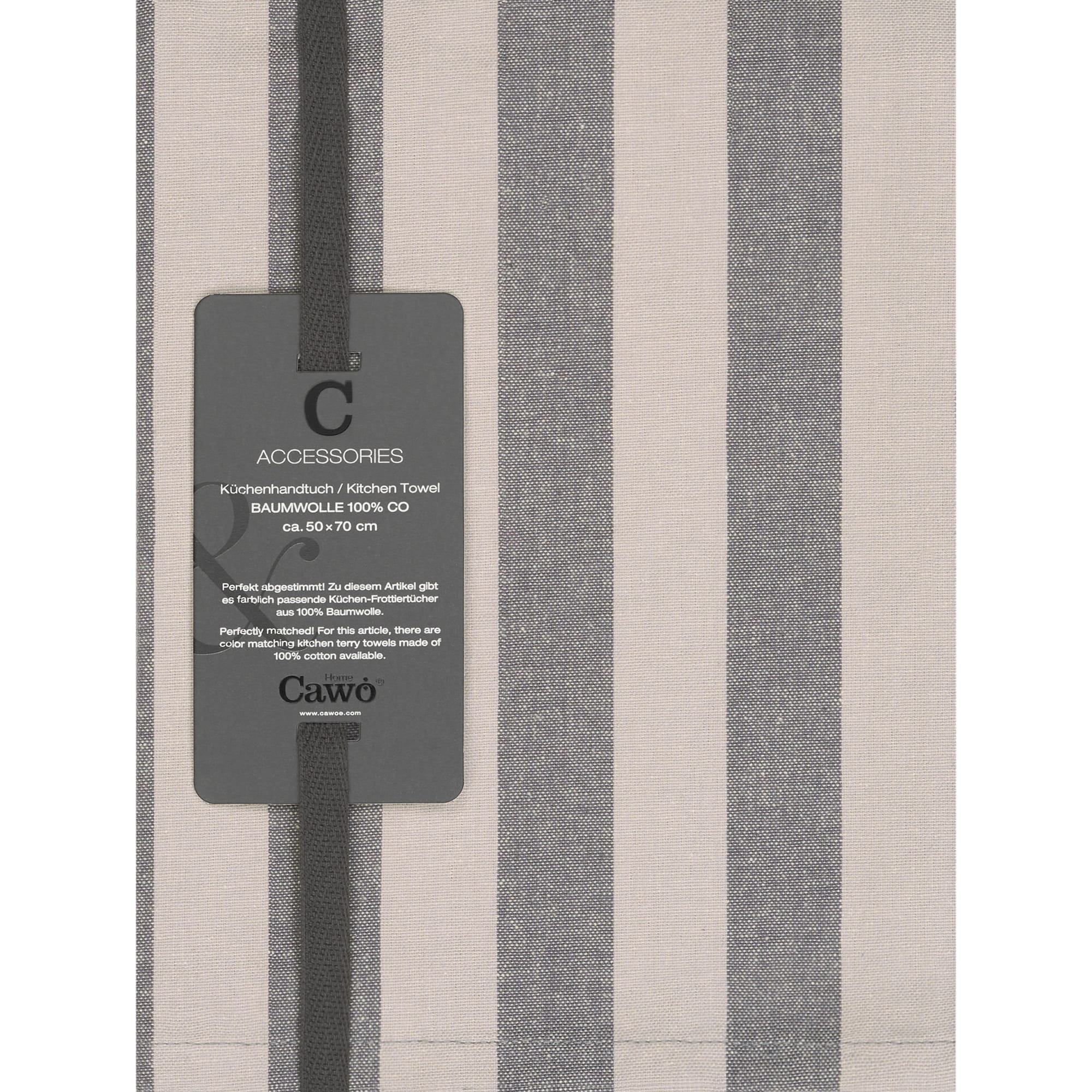 Cawö Home Geschirrtücher Prints & Stripes Streifen 546 platin/grau - 73 - 50x70 cm