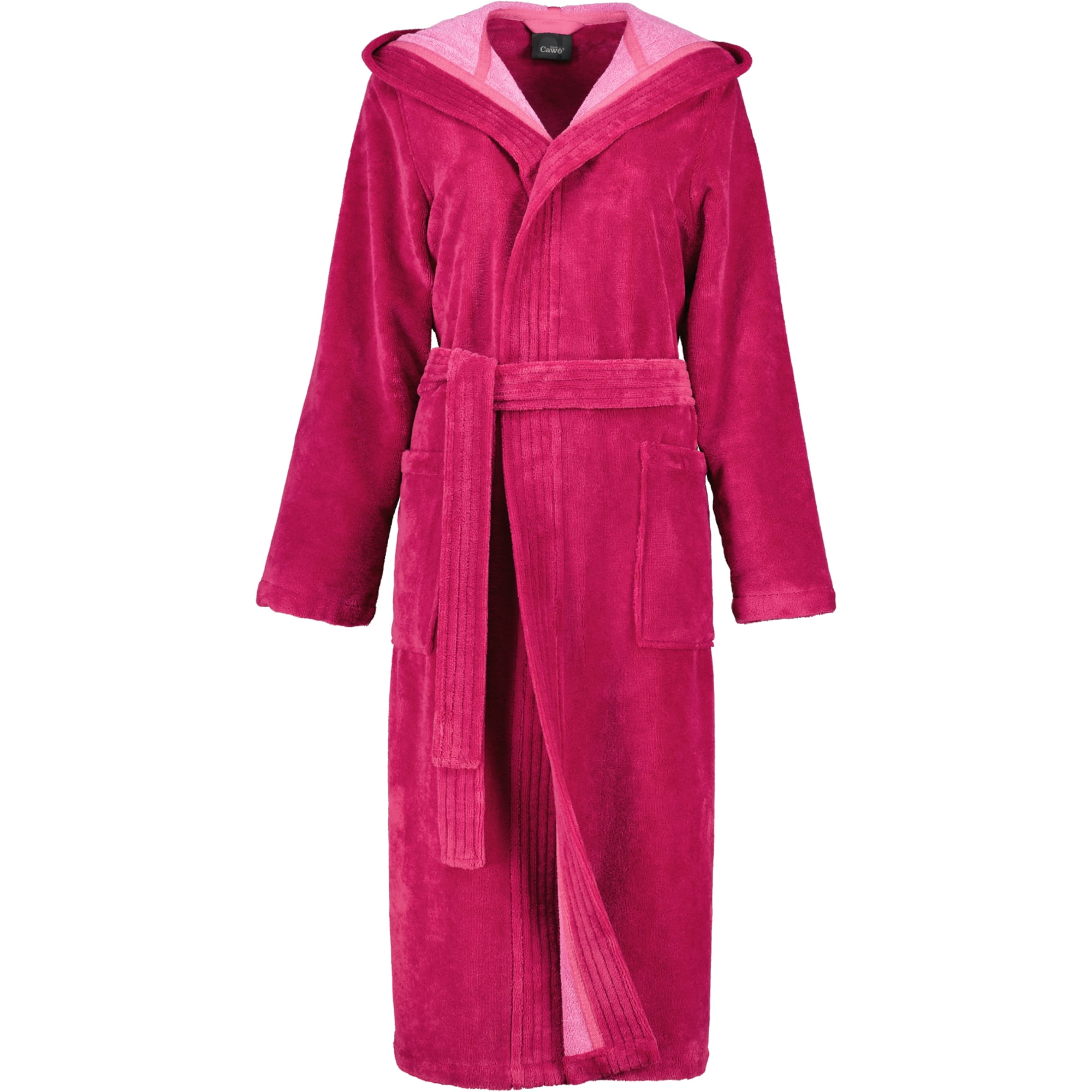 Cawö Home Damen Bademantel Kapuze  802 - Farbe: beere - 22