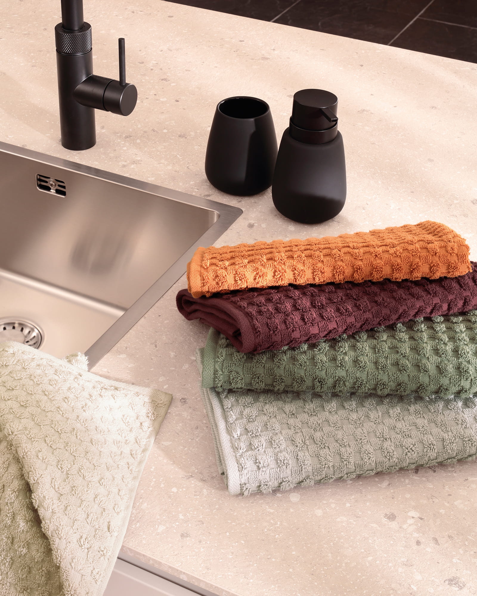 Cawö Küchenhandtücher Cuisine Pro Uni 520 burgund - 277 - 50x50 cm